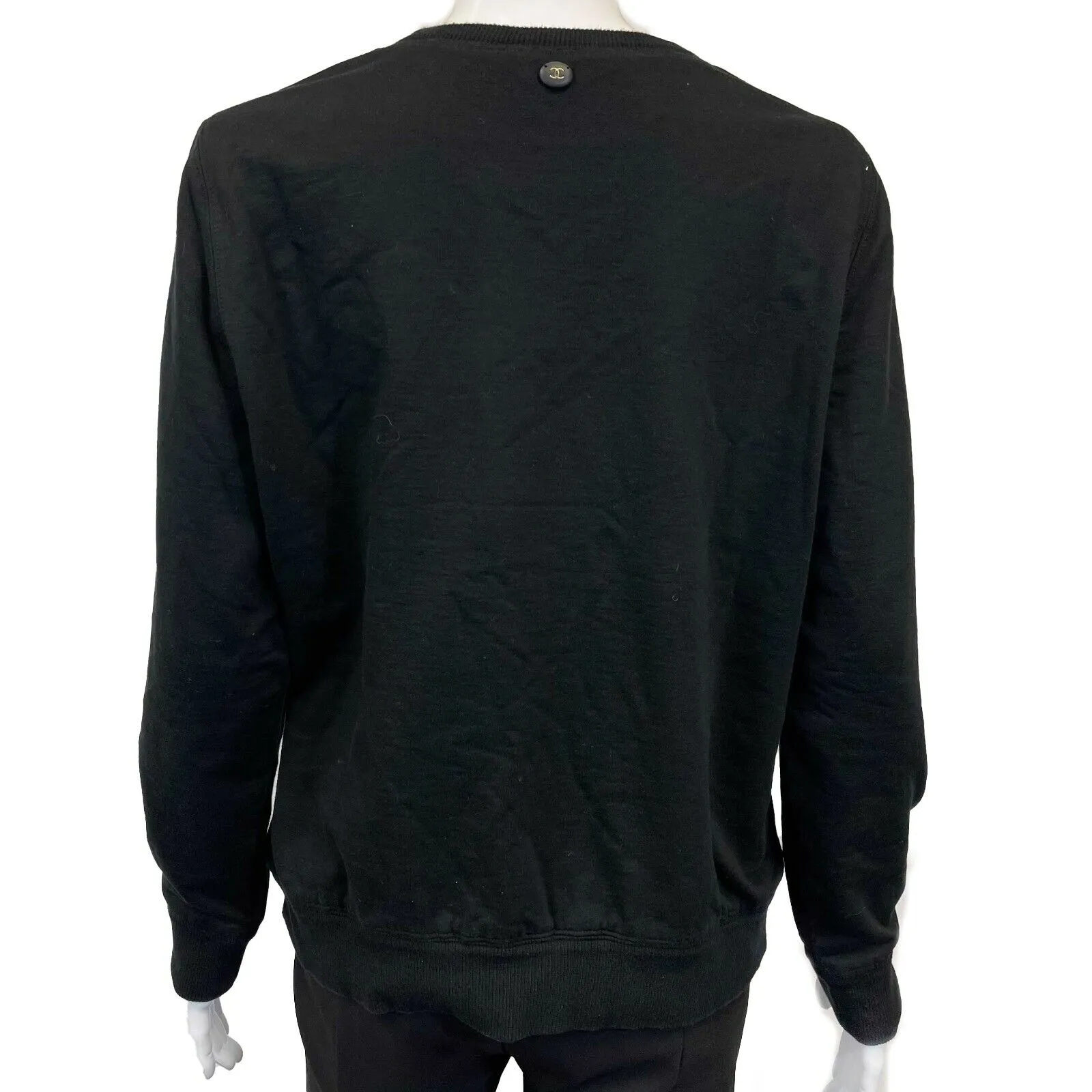 Chanel - 2017 Black Gabrielle Chanel Coco Script Sweatshirt - Size 42 US Large