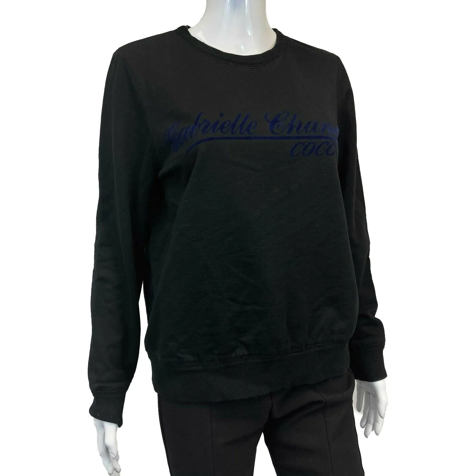 Chanel - 2017 Black Gabrielle Chanel Coco Script Sweatshirt - Size 42 US Large