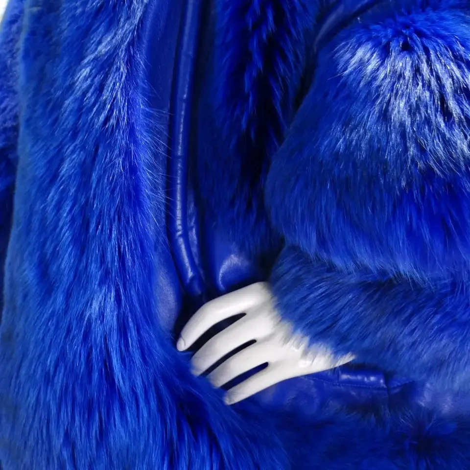 Christian Dior 1980s Blue Mink Jacket