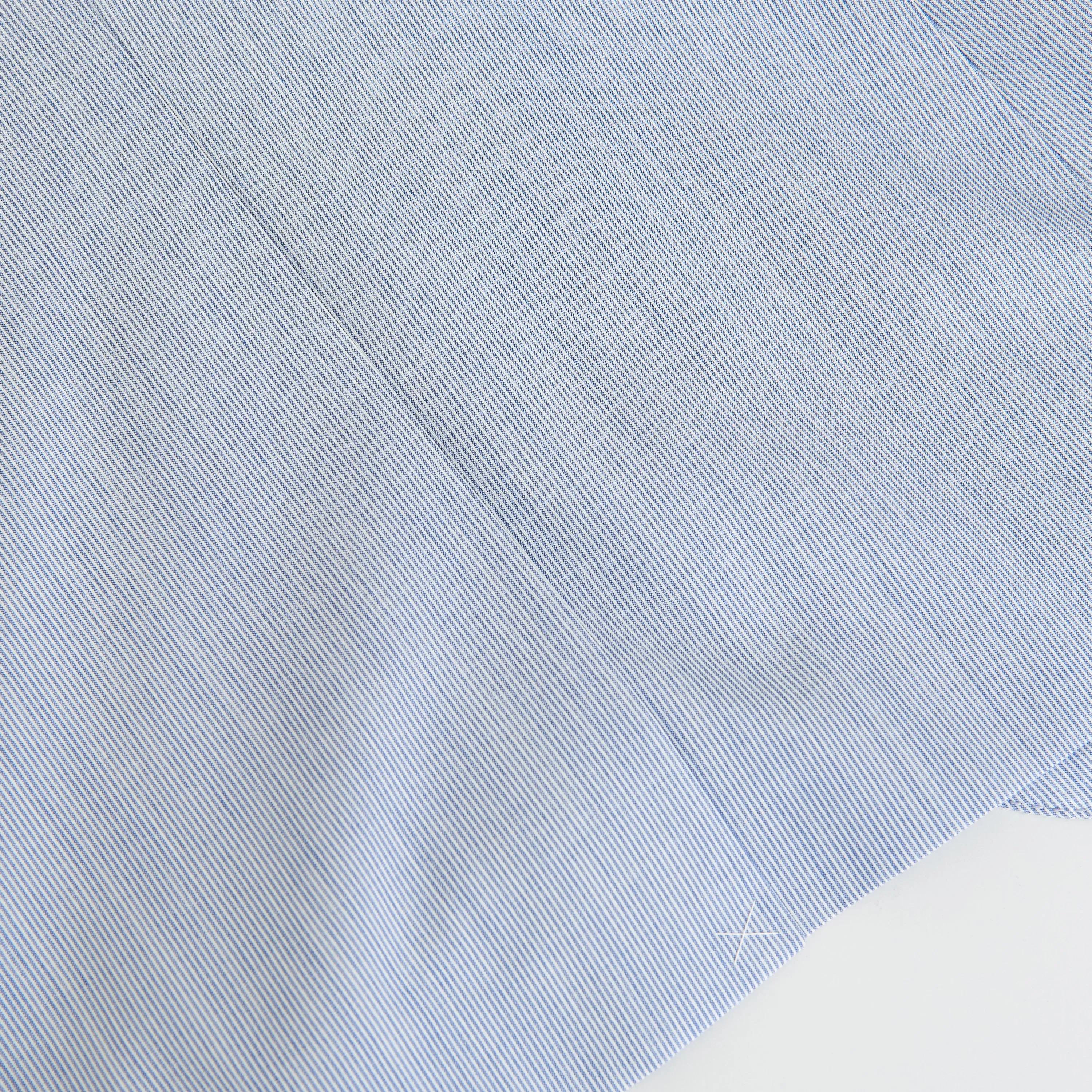 Classic Blazer Jacket - Blue/White Striped Wool & Silk