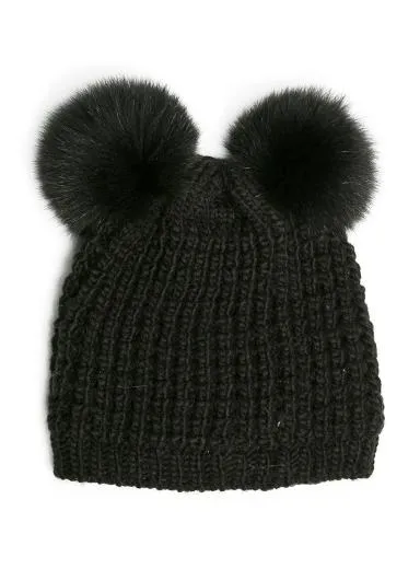 Classic Fur Double Pom Beanie