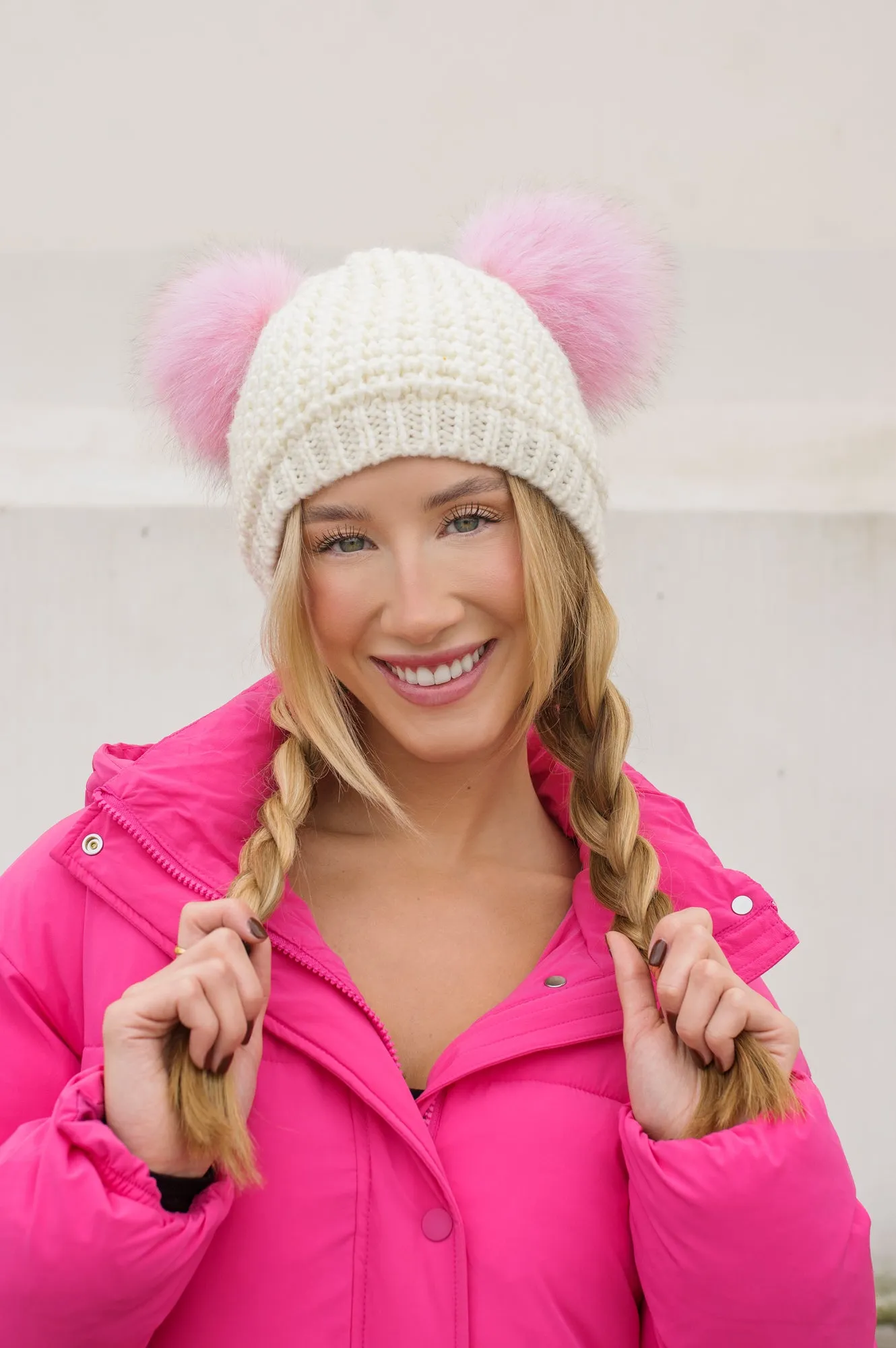 Classic Fur Double Pom Beanie