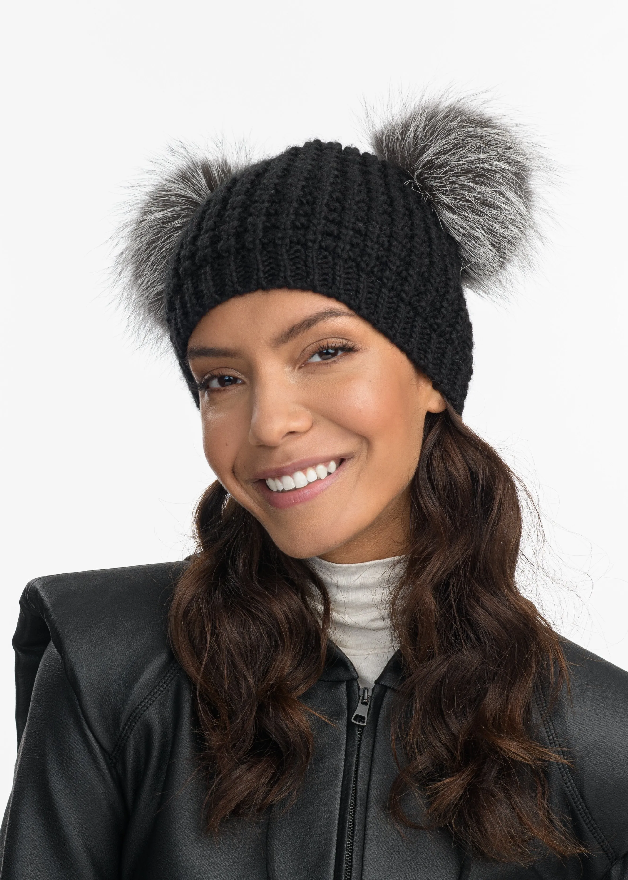 Classic Fur Double Pom Beanie