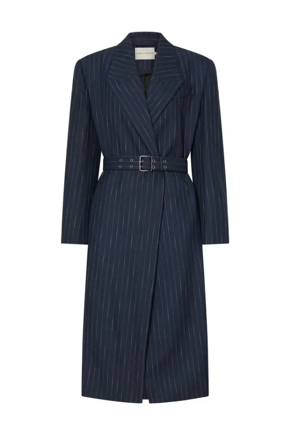 Clemence Blazer Coat Navy Pinstripe