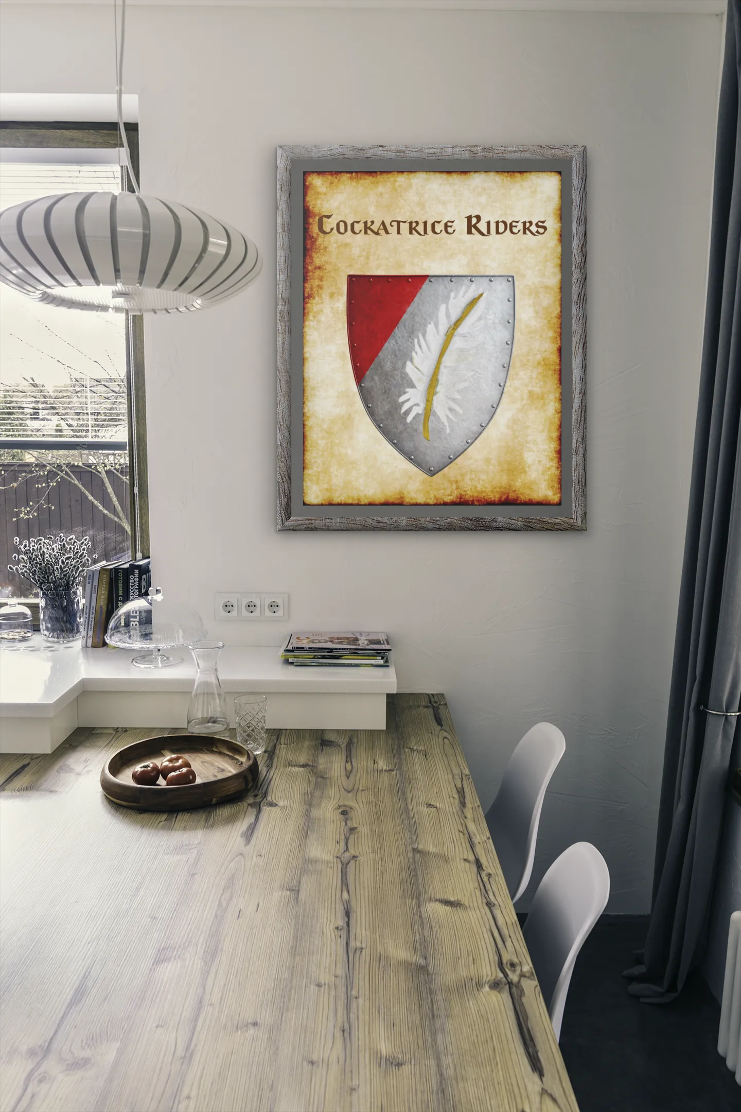 Cockatrice Riders Heraldry of Greyhawk Anna Meyer Cartography Canvas Art Print