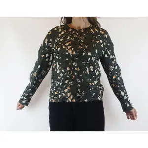 Cos dark green print 100% cotton light shirt jacket size 36 (best fits size 8)