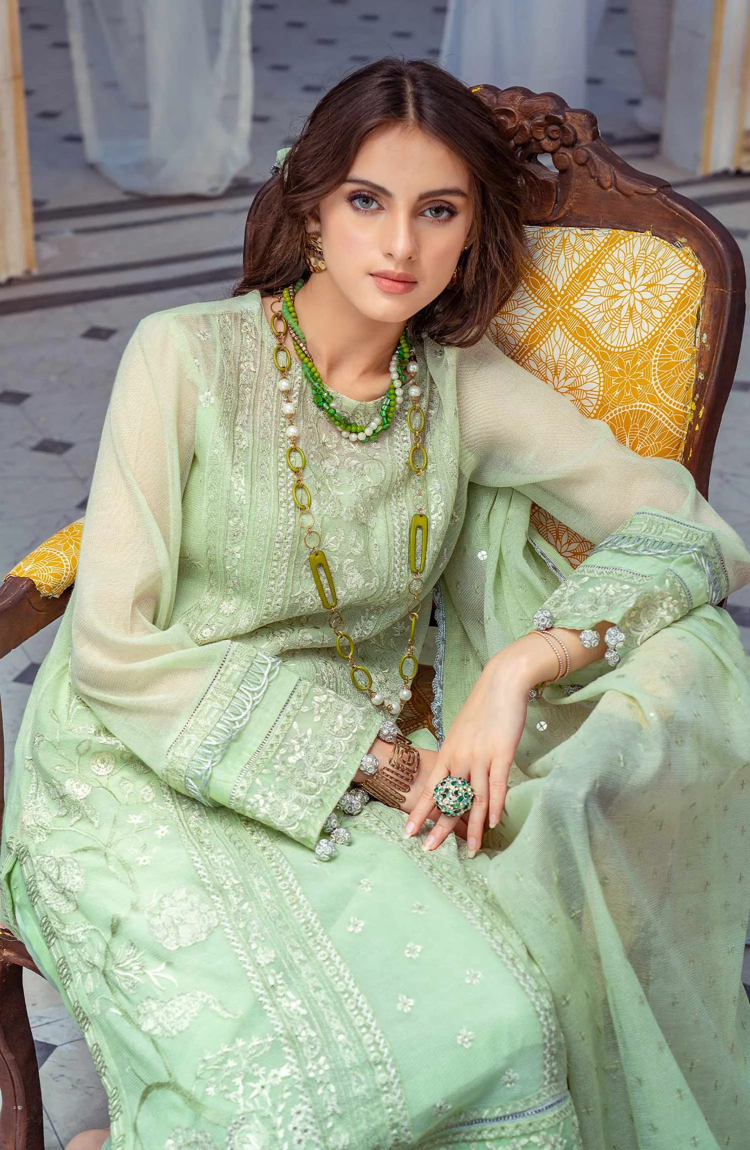 Cotton Net Salwar Kameez Pakistani Embroidered Dress