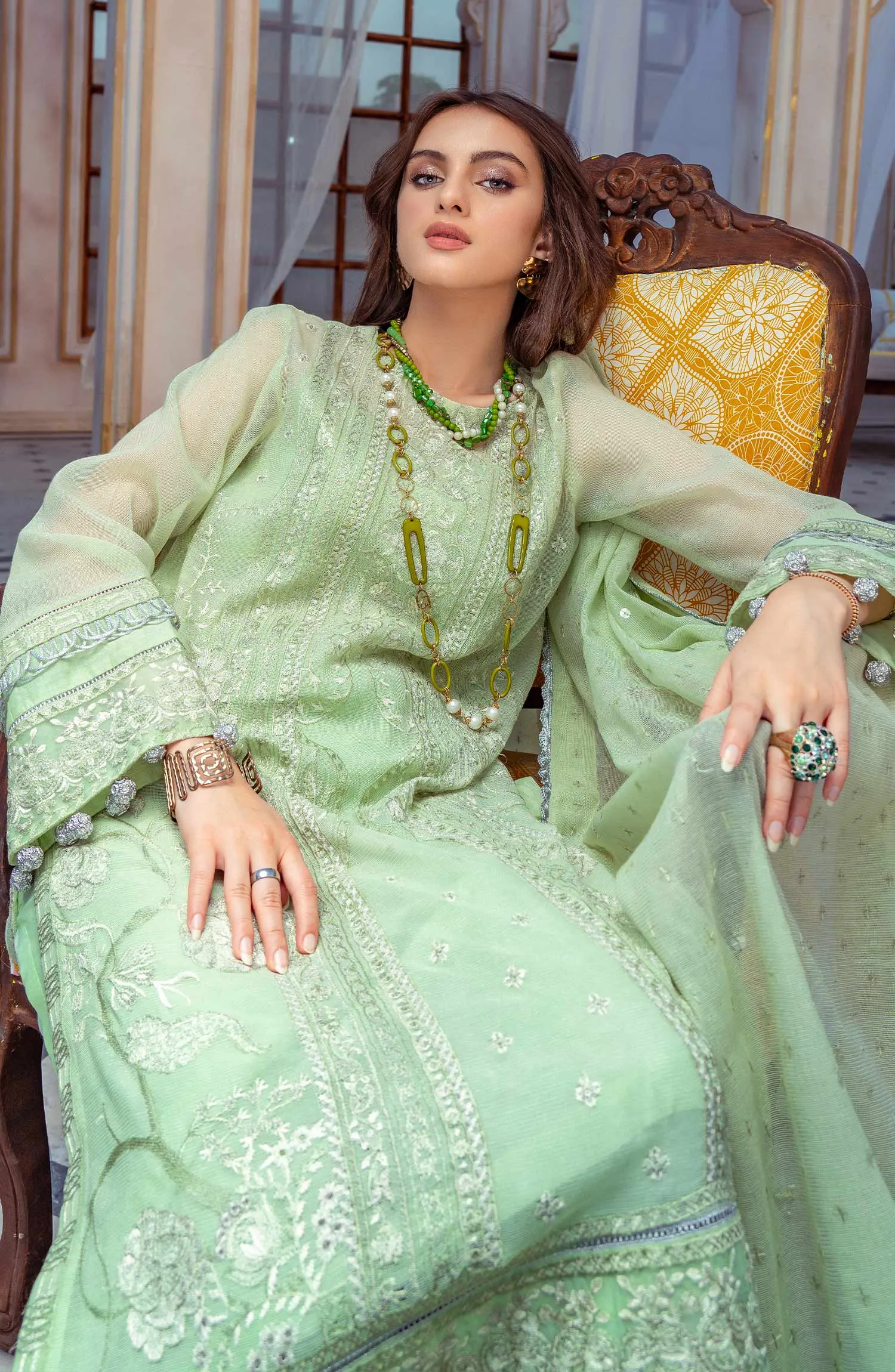 Cotton Net Salwar Kameez Pakistani Embroidered Dress