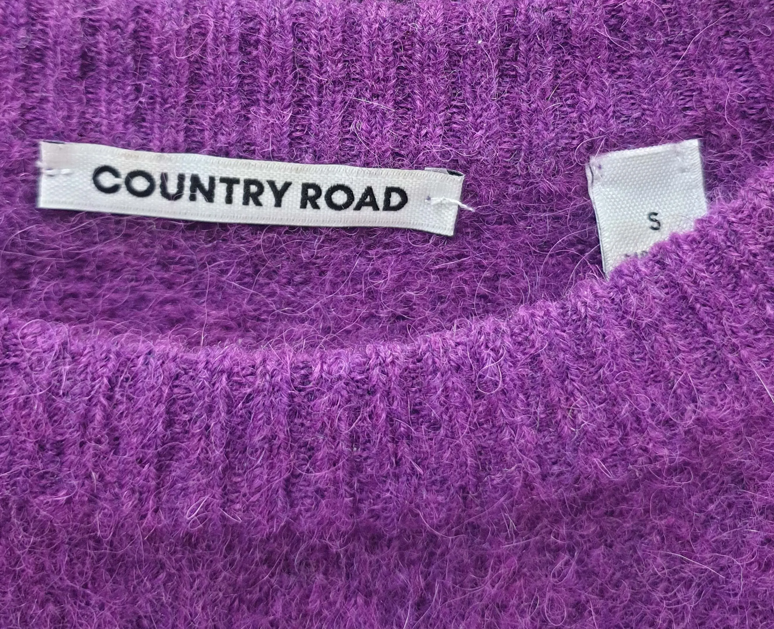 Country Road purple striped wool-alpaca knit jumper size S