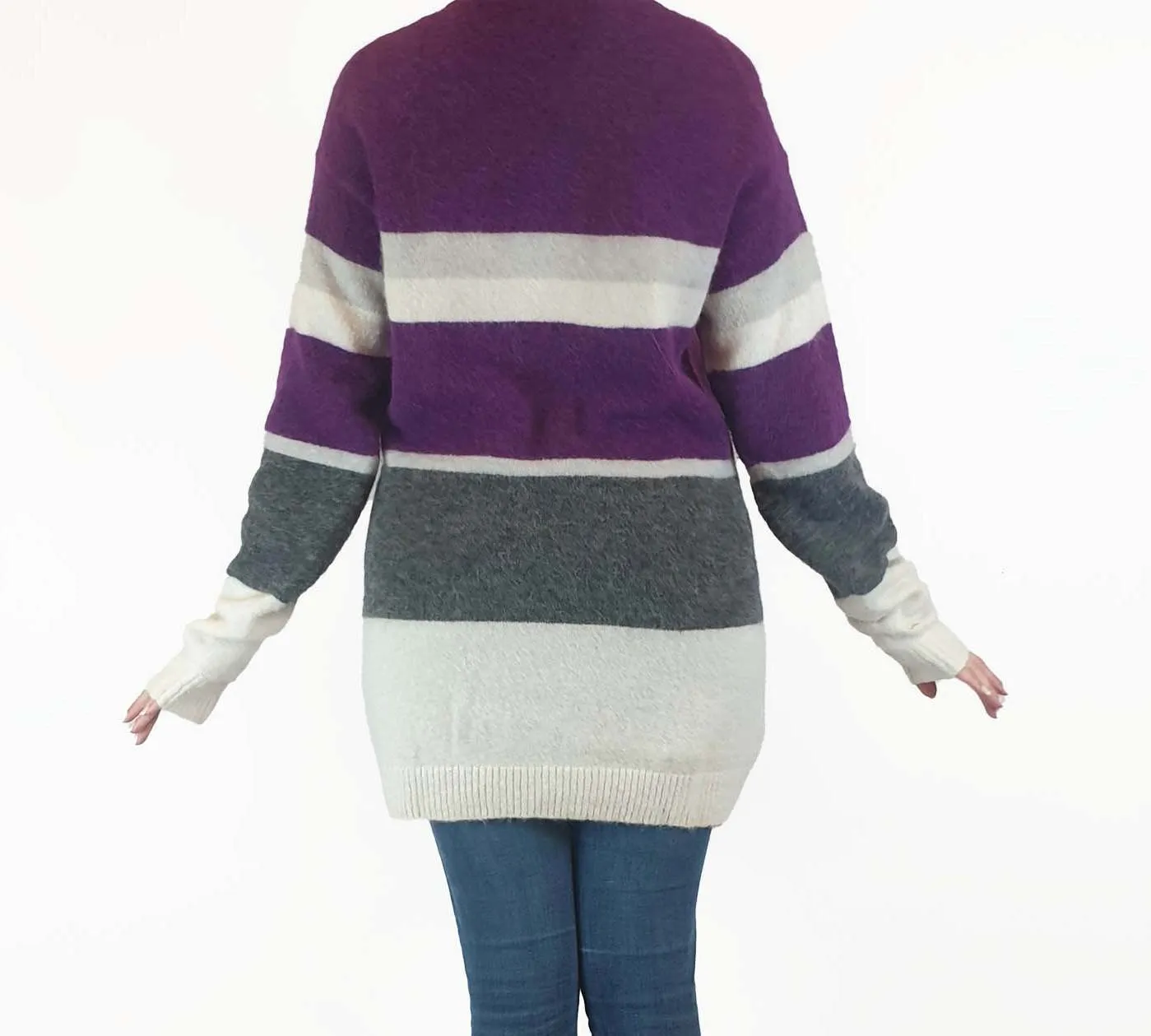 Country Road purple striped wool-alpaca knit jumper size S
