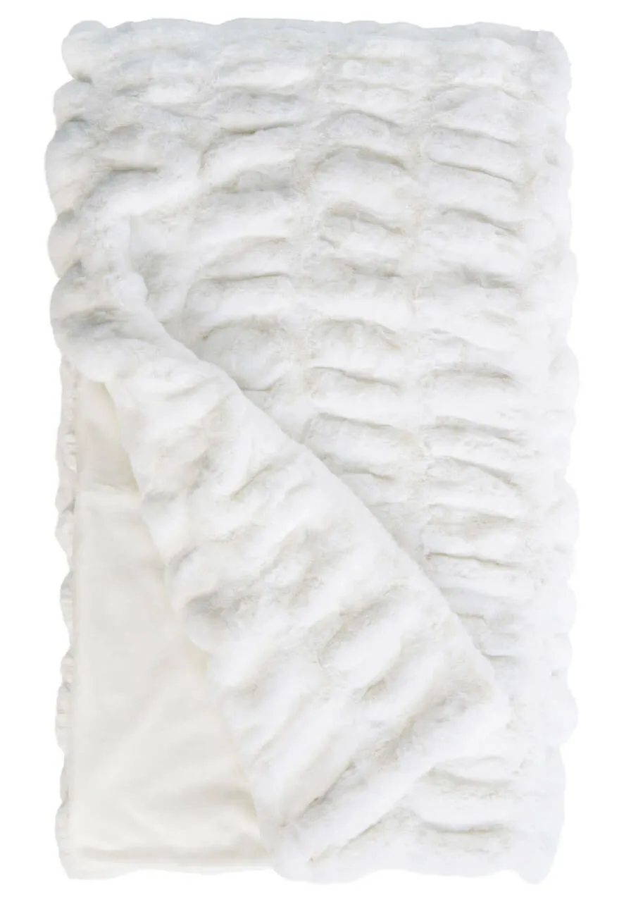 Couture Collection Snow Mink Faux Fur Throws - 60"x72"