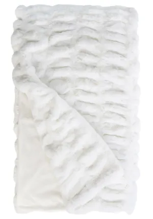 Couture Collection Snow Mink Faux Fur Throws - 60"x72"