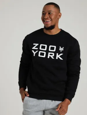 Crew Fleece Sweat Top - Black
