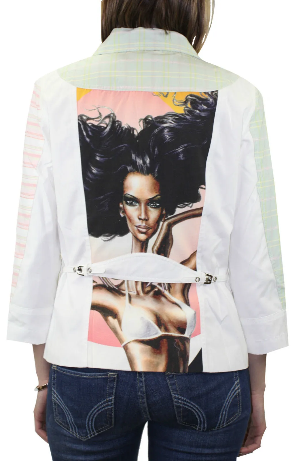 CUSTO BARCELONA Women's Air Tina Graphic Jacket 292375 $290 NWT