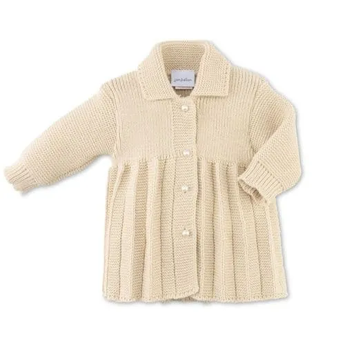 Dandelion Beige Pearl Button Knitted Pram Coat