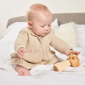 Dandelion Beige Pearl Button Knitted Pram Coat