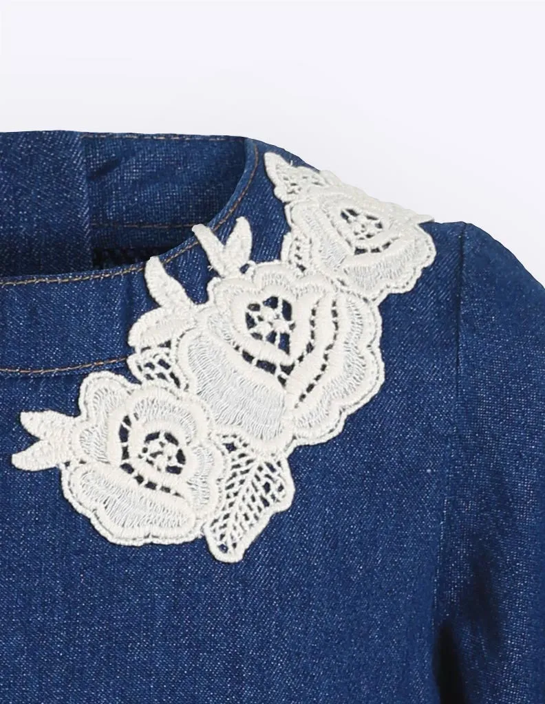 Denim Barrel Sleeve Dress