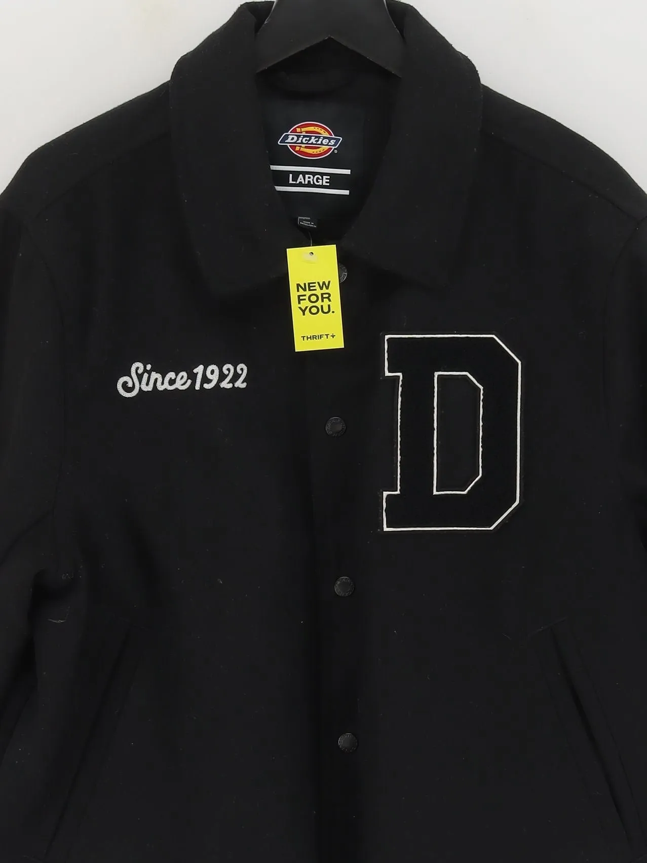 Dickies Men's Coat L Black Polyester with Acrylic, Cotton, Viscose