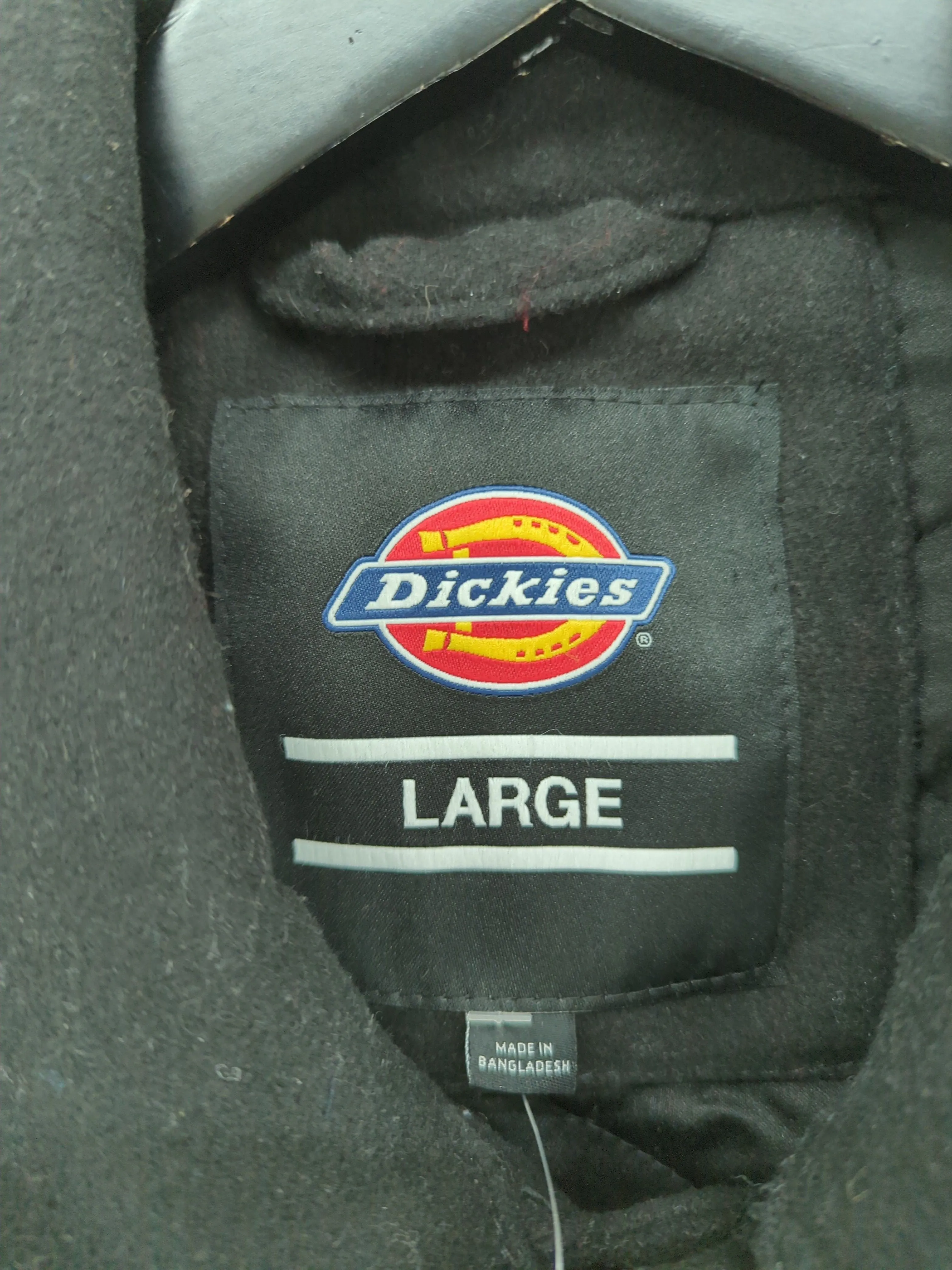 Dickies Men's Coat L Black Polyester with Acrylic, Cotton, Viscose