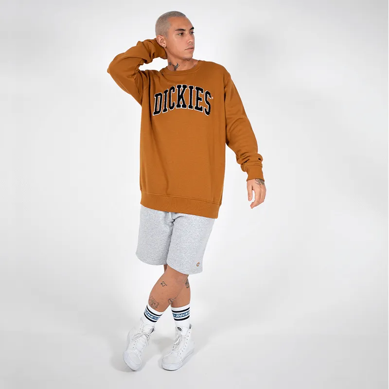 DICKIES2021 WOODWARD CREW NECK SWEATER K3210302 - BROWN DUCK