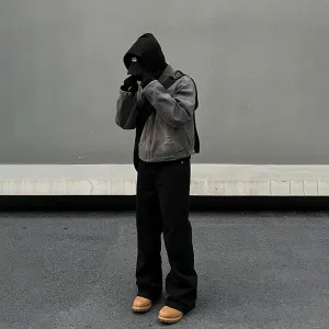 Distressed Pocket Hooded Jacket