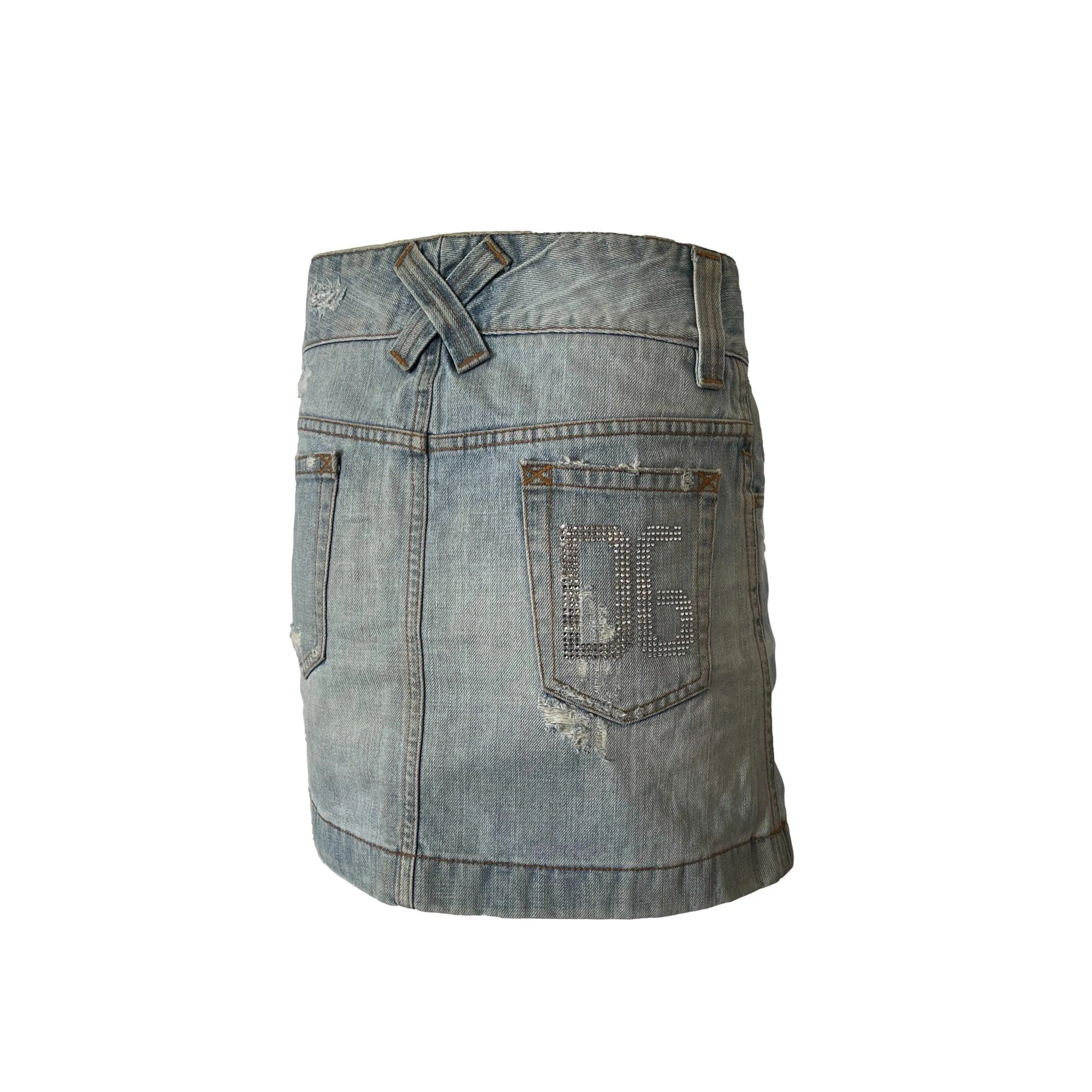 Dolce & Gabbana Denim Sequined DG Skirt
