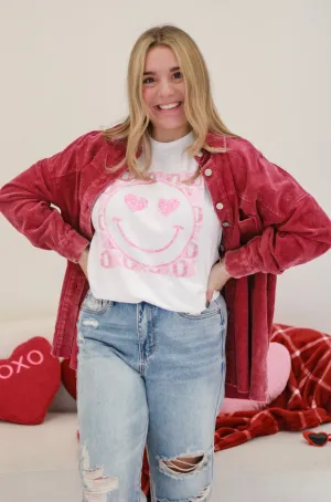 Don't Hesitate Vintage Washed Cord Shacket in Pink