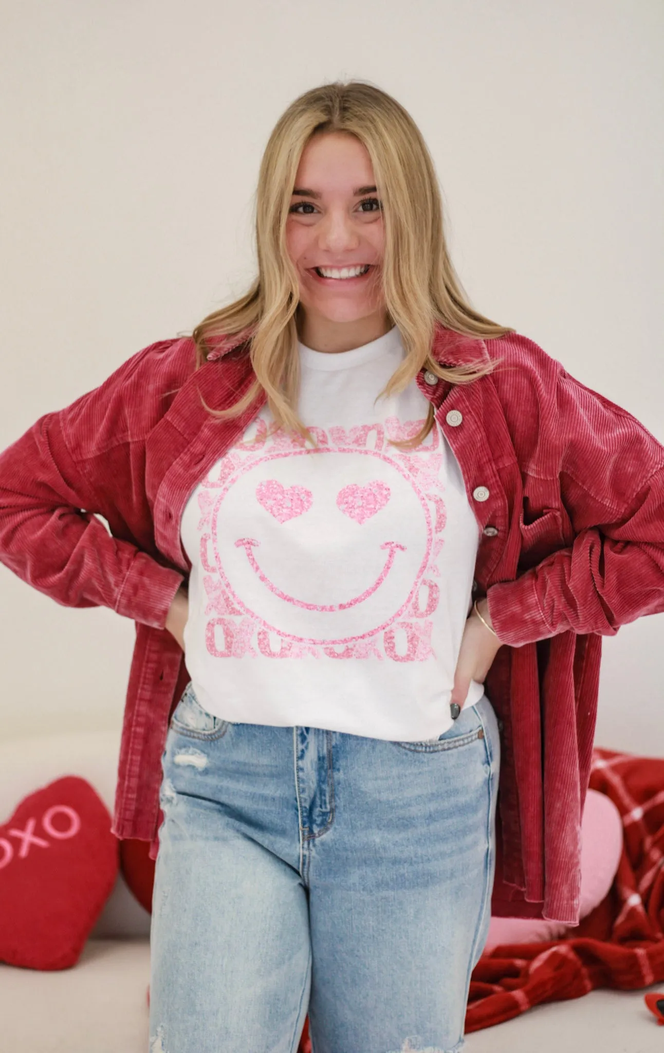 Don't Hesitate Vintage Washed Cord Shacket in Pink