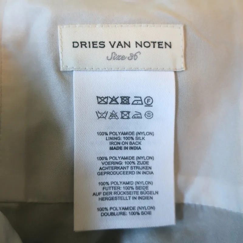 Dries Van Noten Stan Sequined Midi Skirt Silver Size 36
