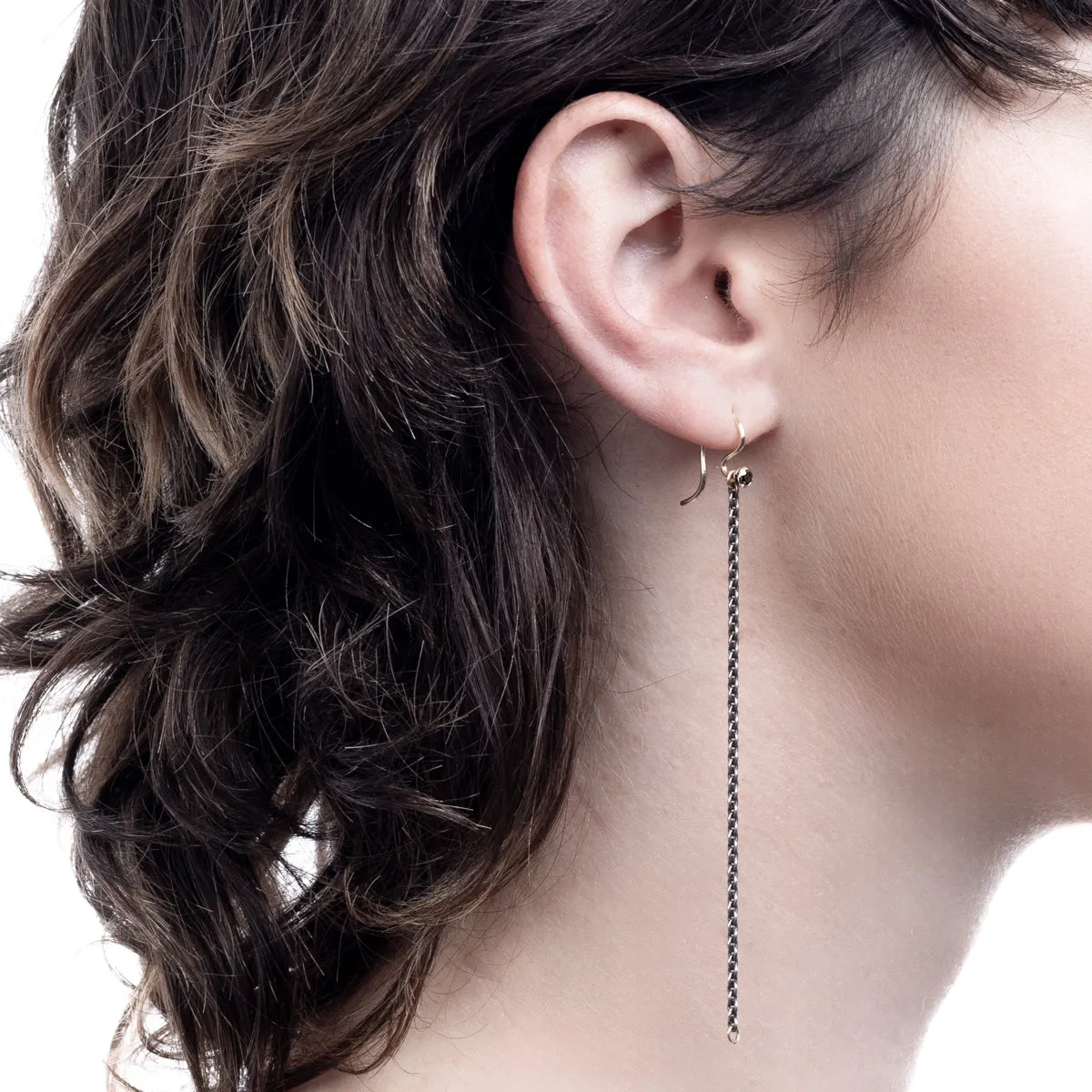 DROSERA  Black Diamond Chain Earinng