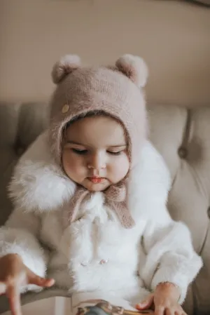 Dusky Pink Cashmere Teddy Hat