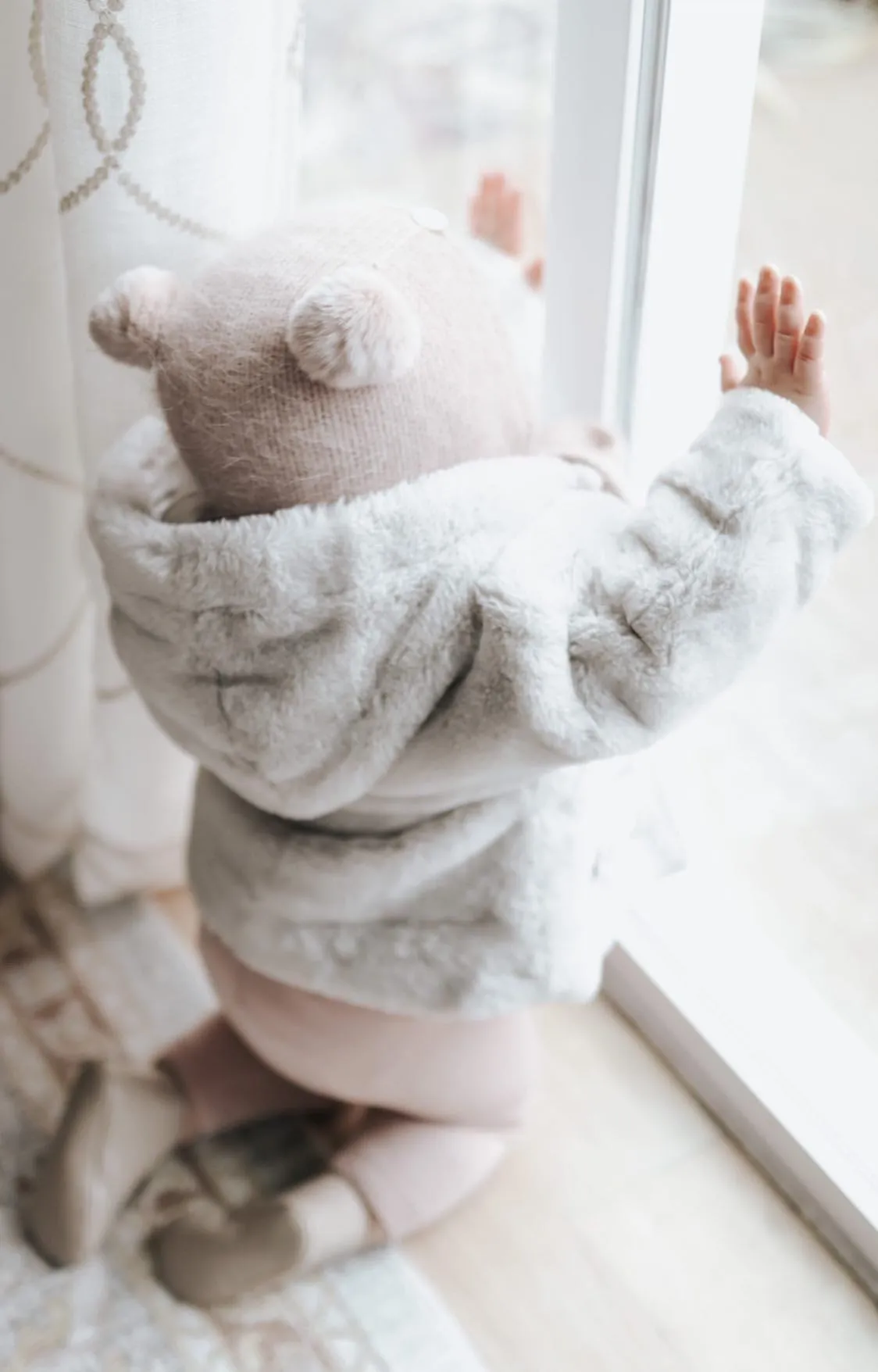 Dusky Pink Cashmere Teddy Hat