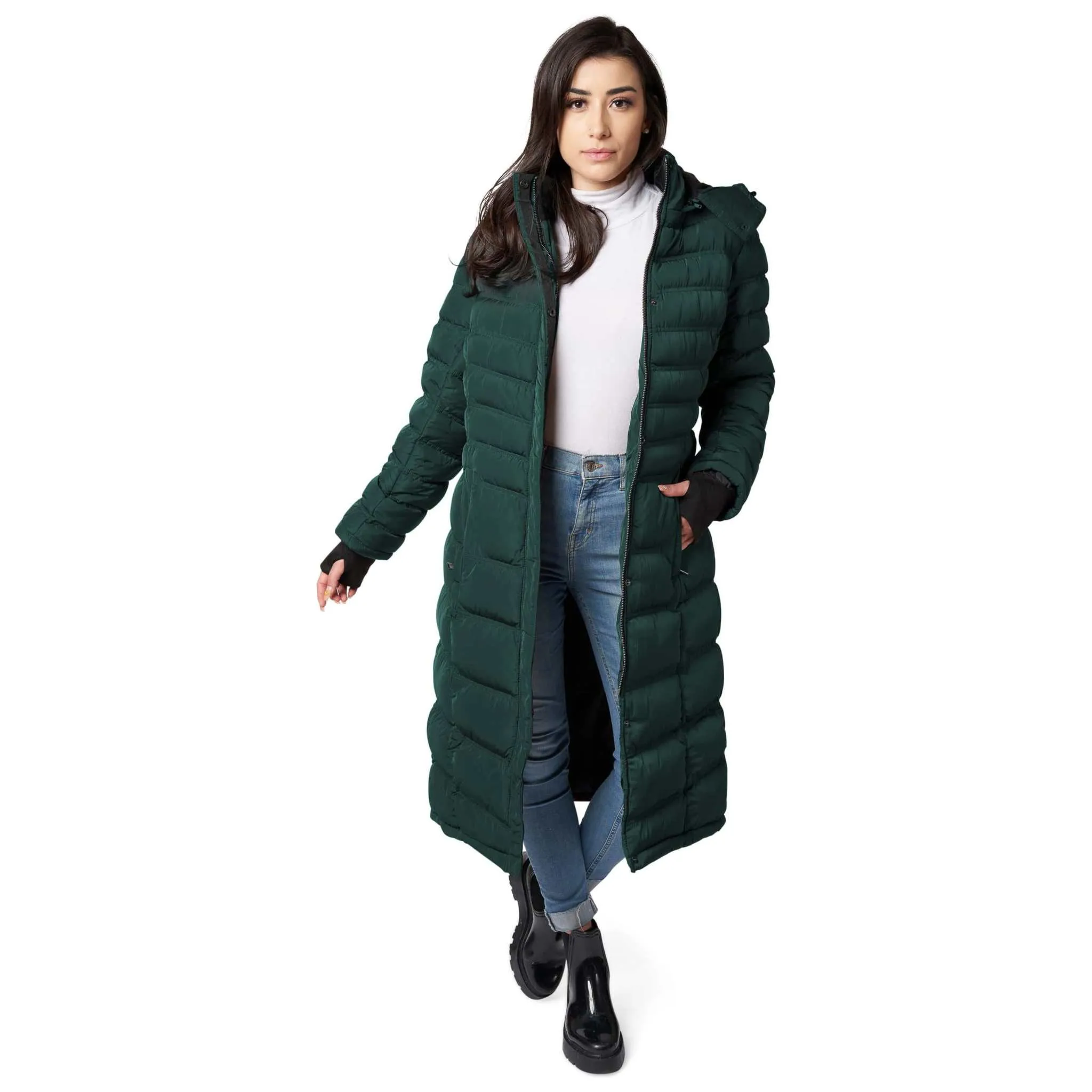 Elora Maxi Puffer: Warm, Vegan Winter Coat (40 Inch)
