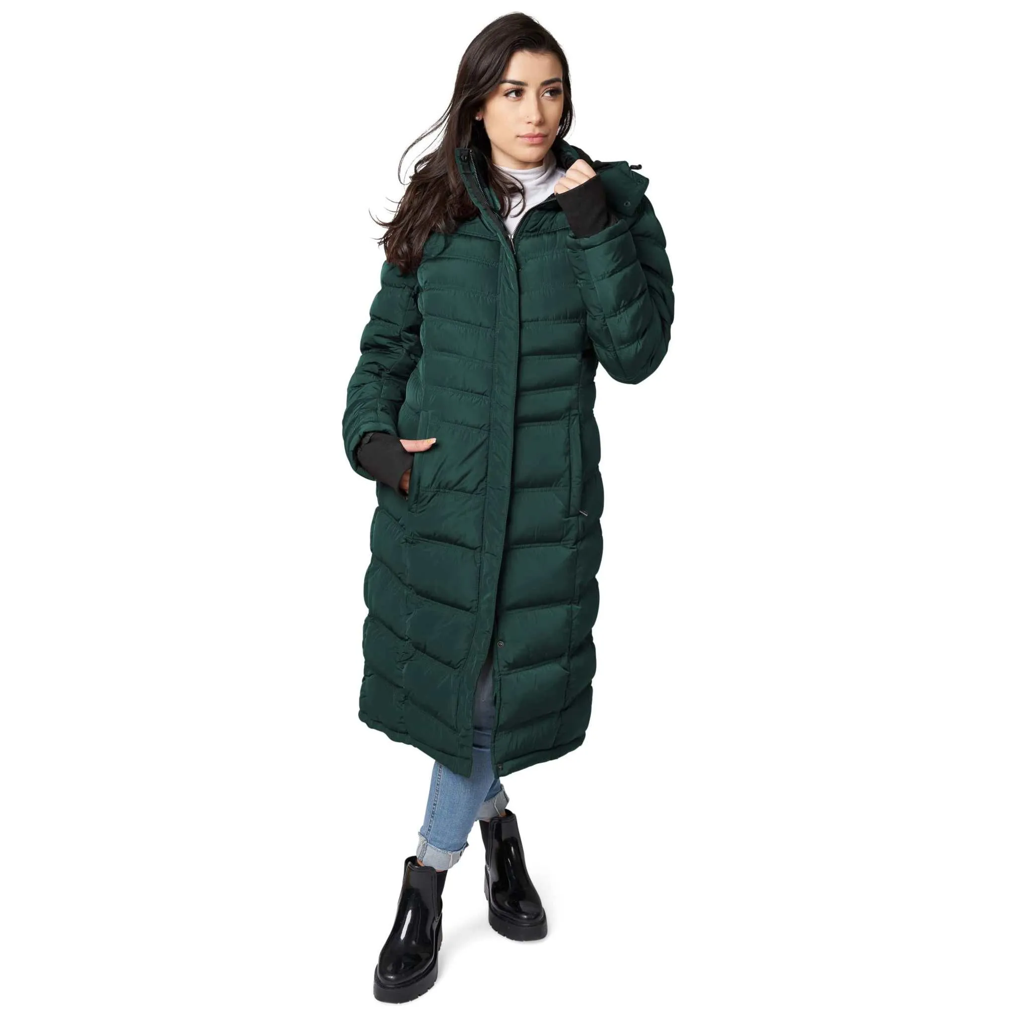 Elora Maxi Puffer: Warm, Vegan Winter Coat (40 Inch)