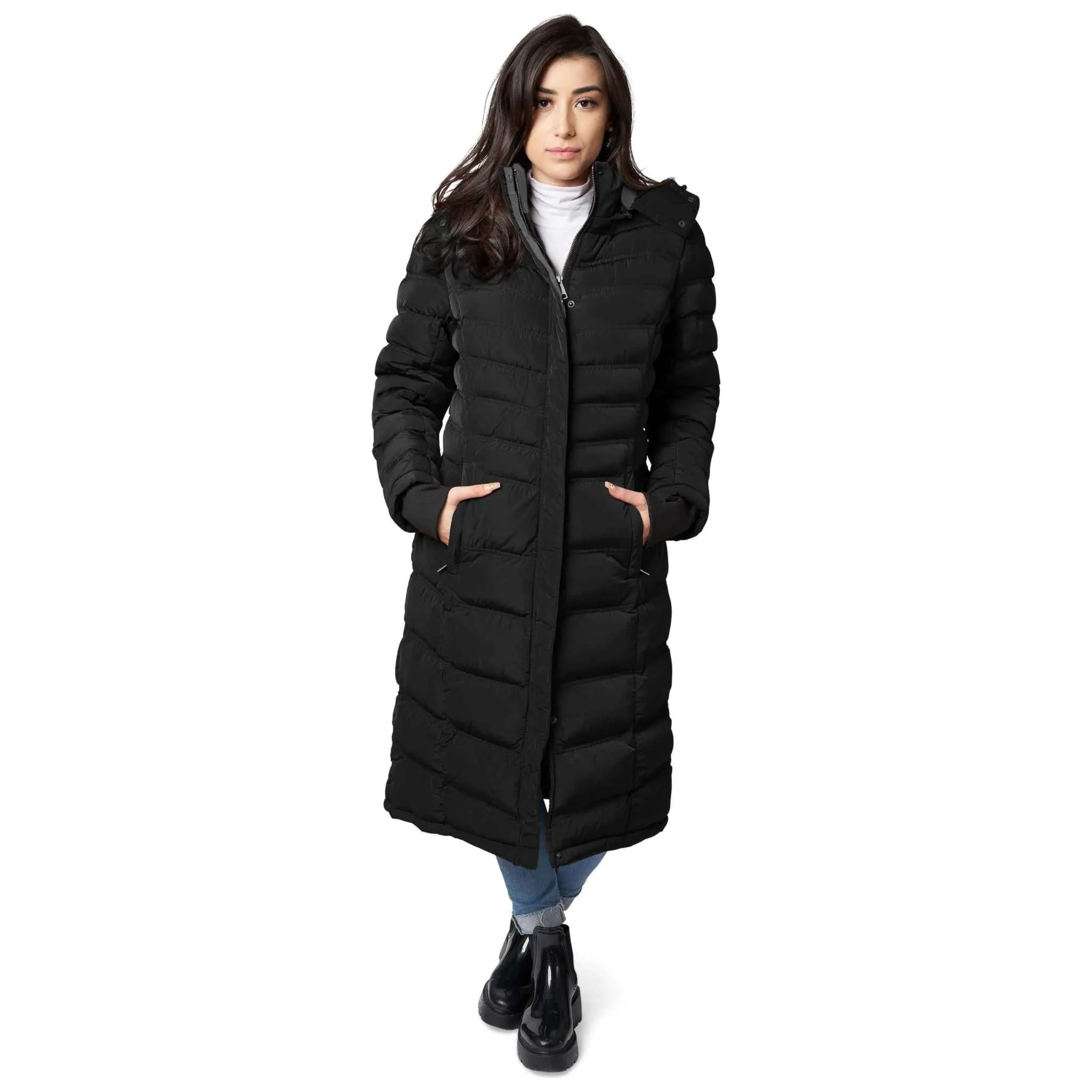 Elora Maxi Puffer: Warm, Vegan Winter Coat (40 Inch)