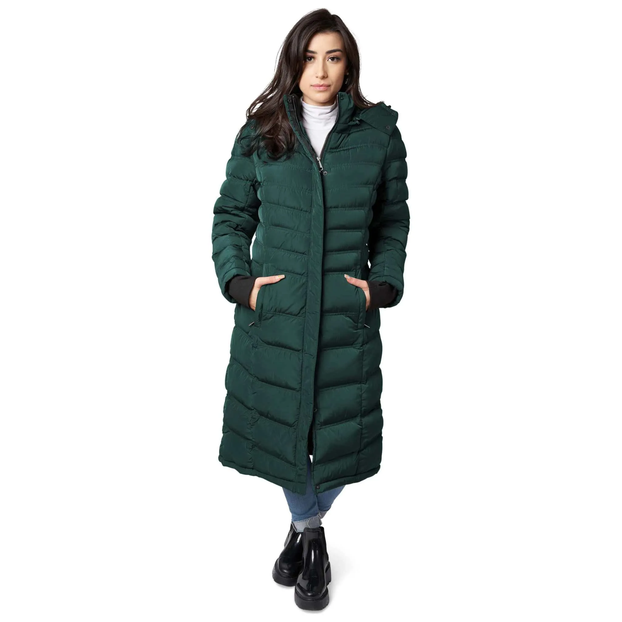 Elora Maxi Puffer: Warm, Vegan Winter Coat (40 Inch)