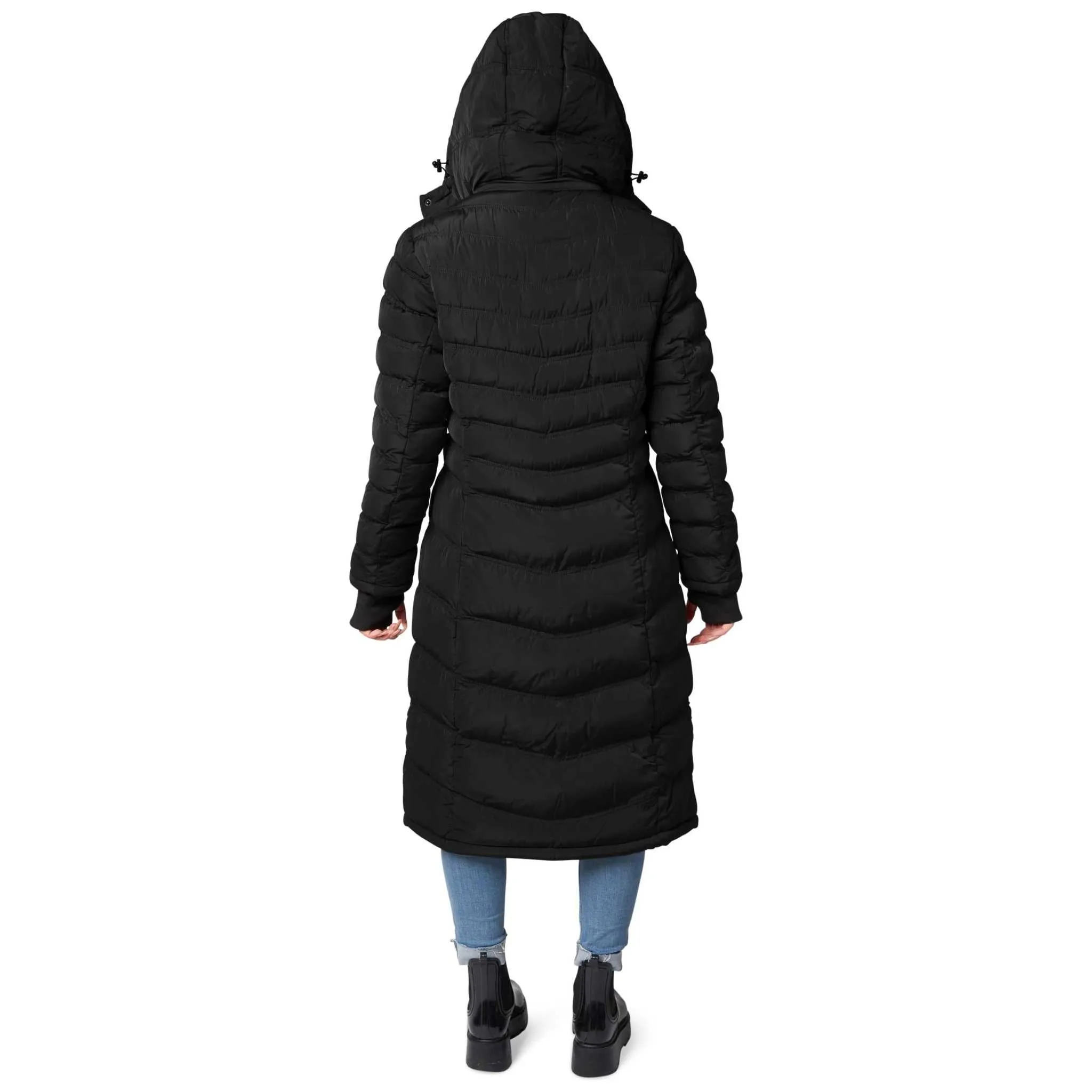 Elora Maxi Puffer: Warm, Vegan Winter Coat (40 Inch)