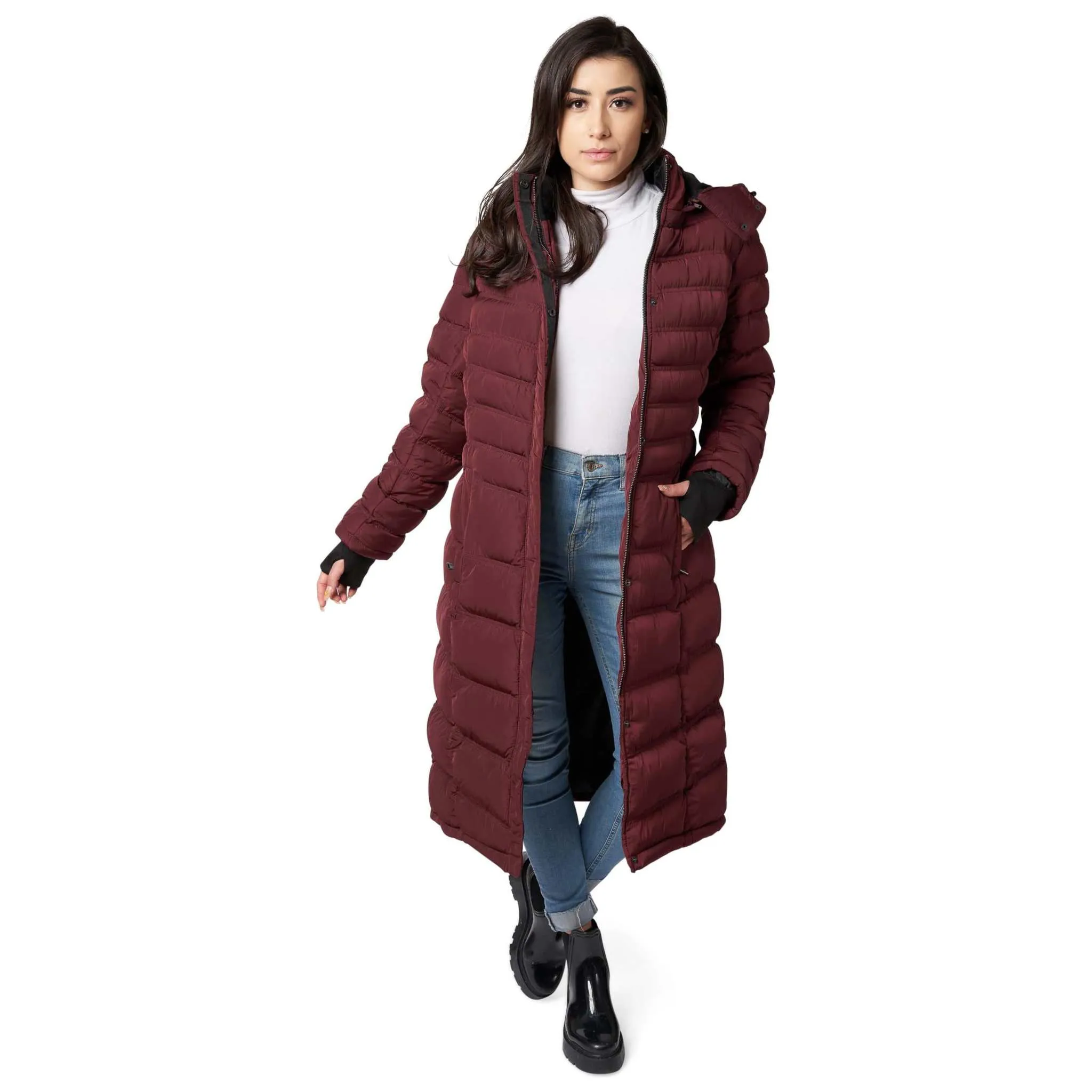Elora Maxi Puffer: Warm, Vegan Winter Coat (40 Inch)