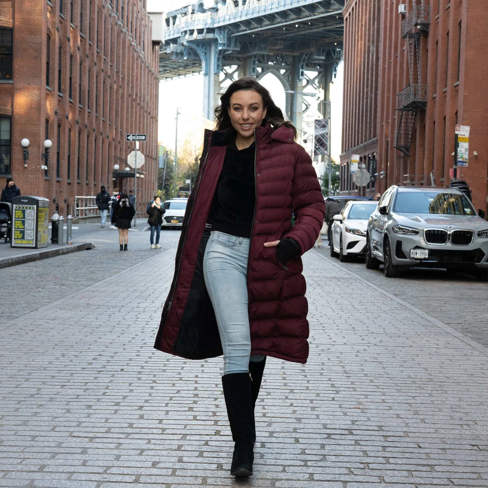 Elora Maxi Puffer: Warm, Vegan Winter Coat (40 Inch)