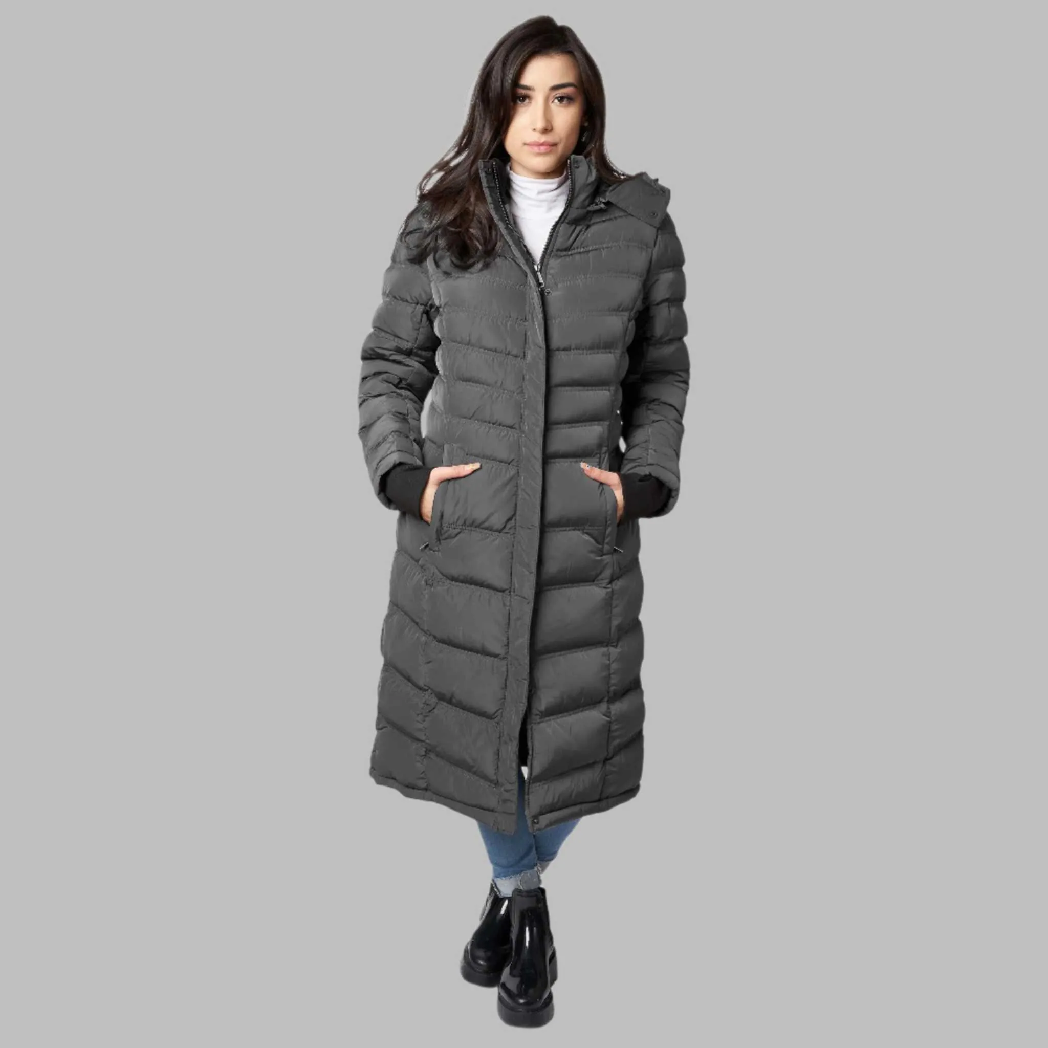 Elora Maxi Puffer: Warm, Vegan Winter Coat (40 Inch)