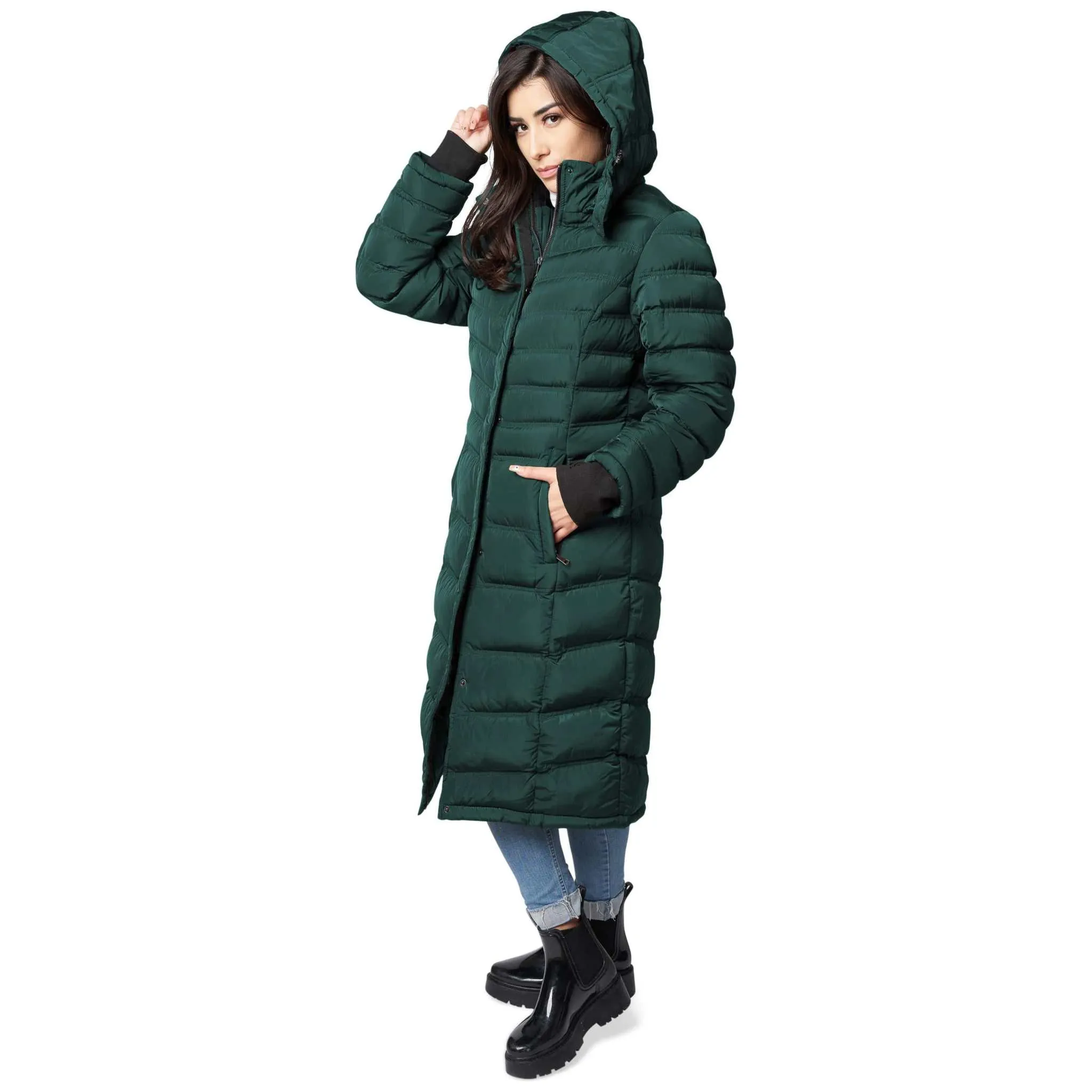 Elora Maxi Puffer: Warm, Vegan Winter Coat (40 Inch)