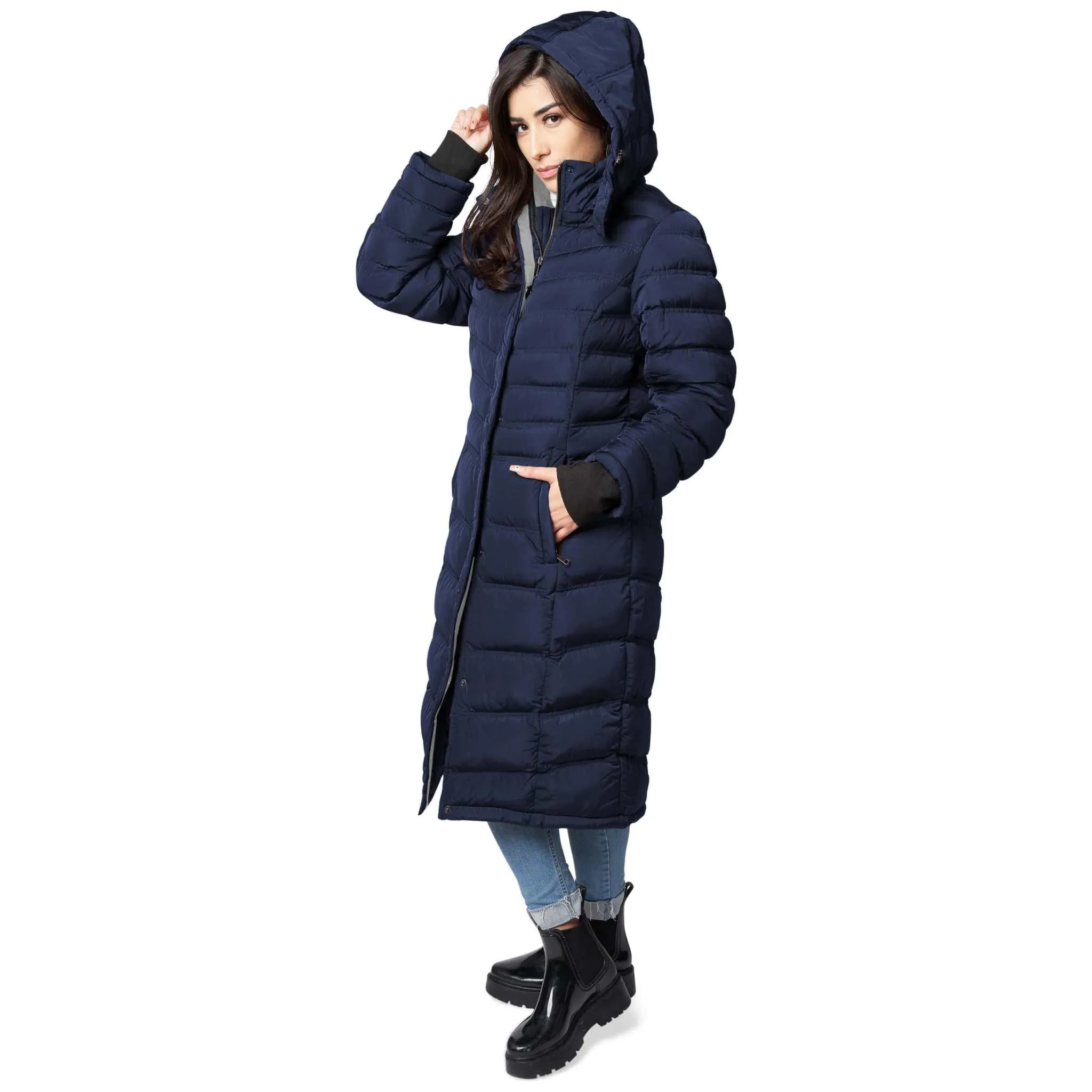 Elora Maxi Puffer: Warm, Vegan Winter Coat (40 Inch)