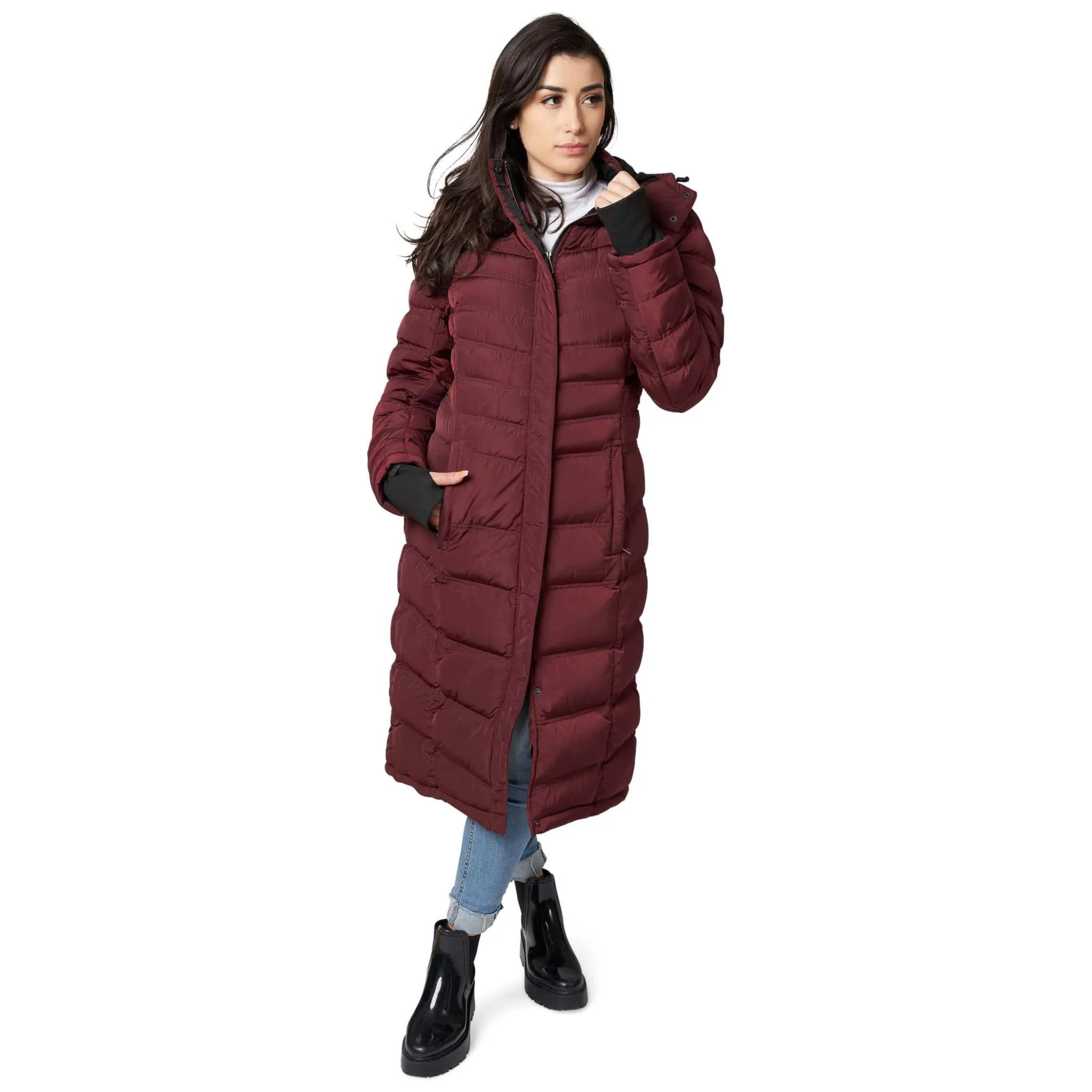 Elora Maxi Puffer: Warm, Vegan Winter Coat (40 Inch)
