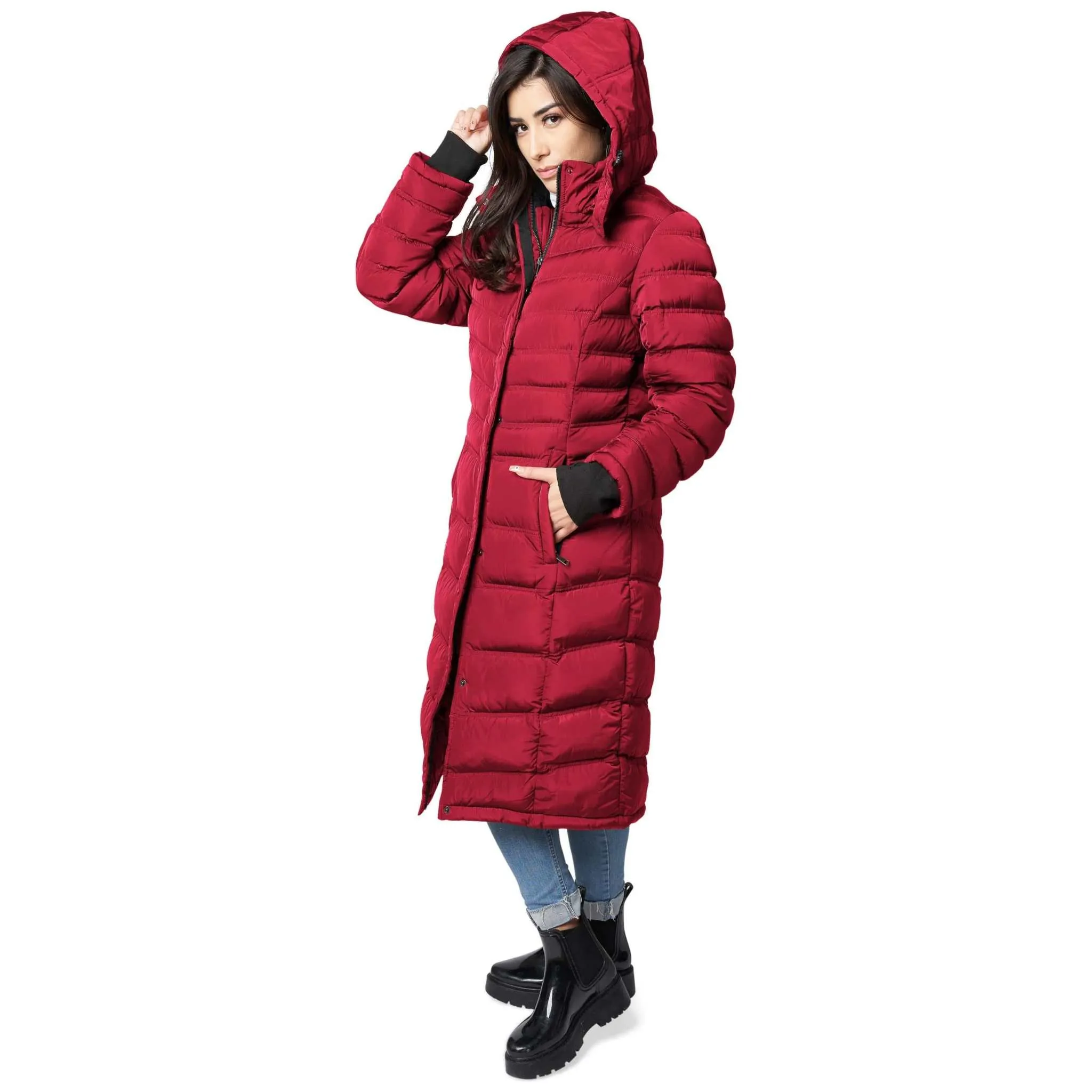 Elora Maxi Puffer: Warm, Vegan Winter Coat (40 Inch)