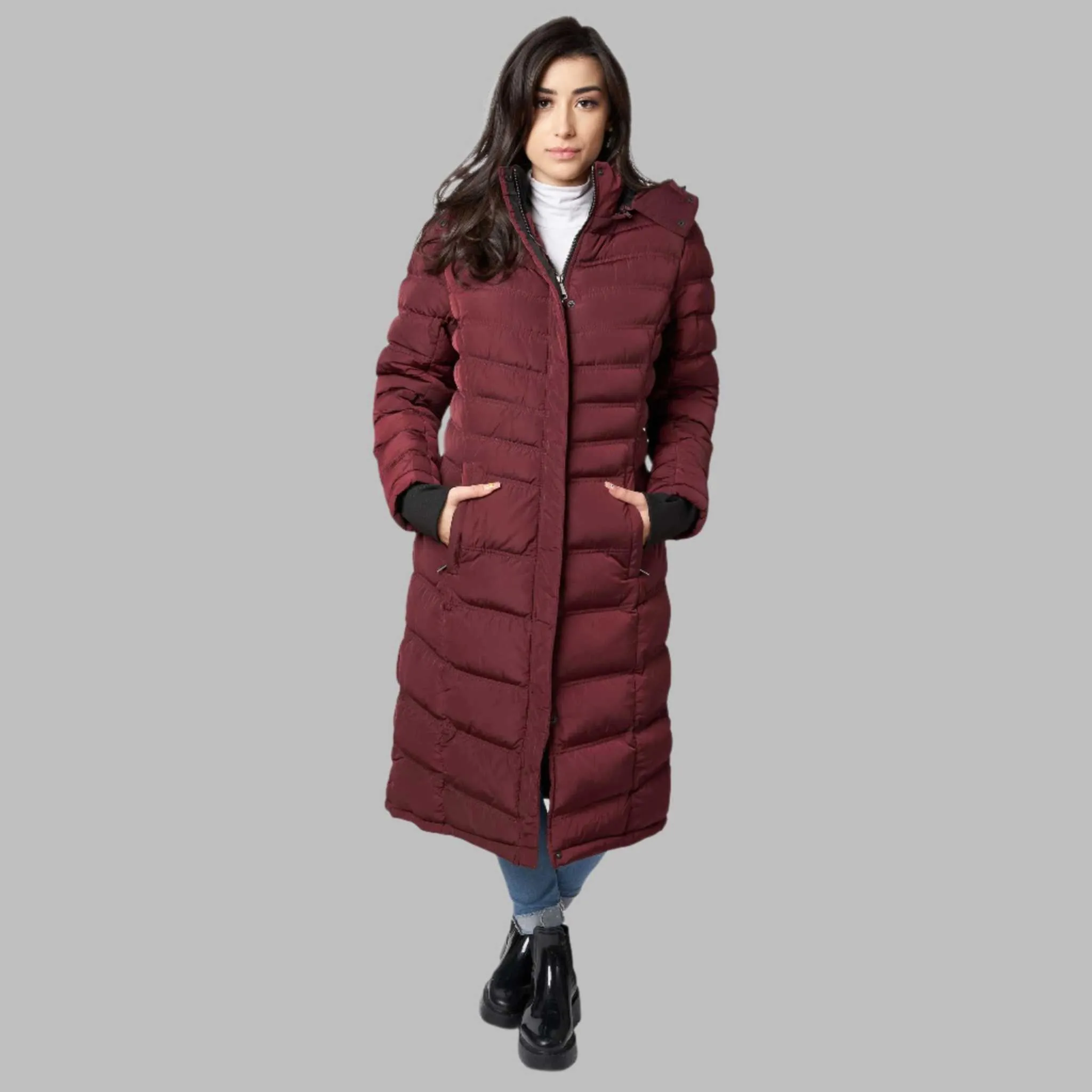 Elora Maxi Puffer: Warm, Vegan Winter Coat (40 Inch)