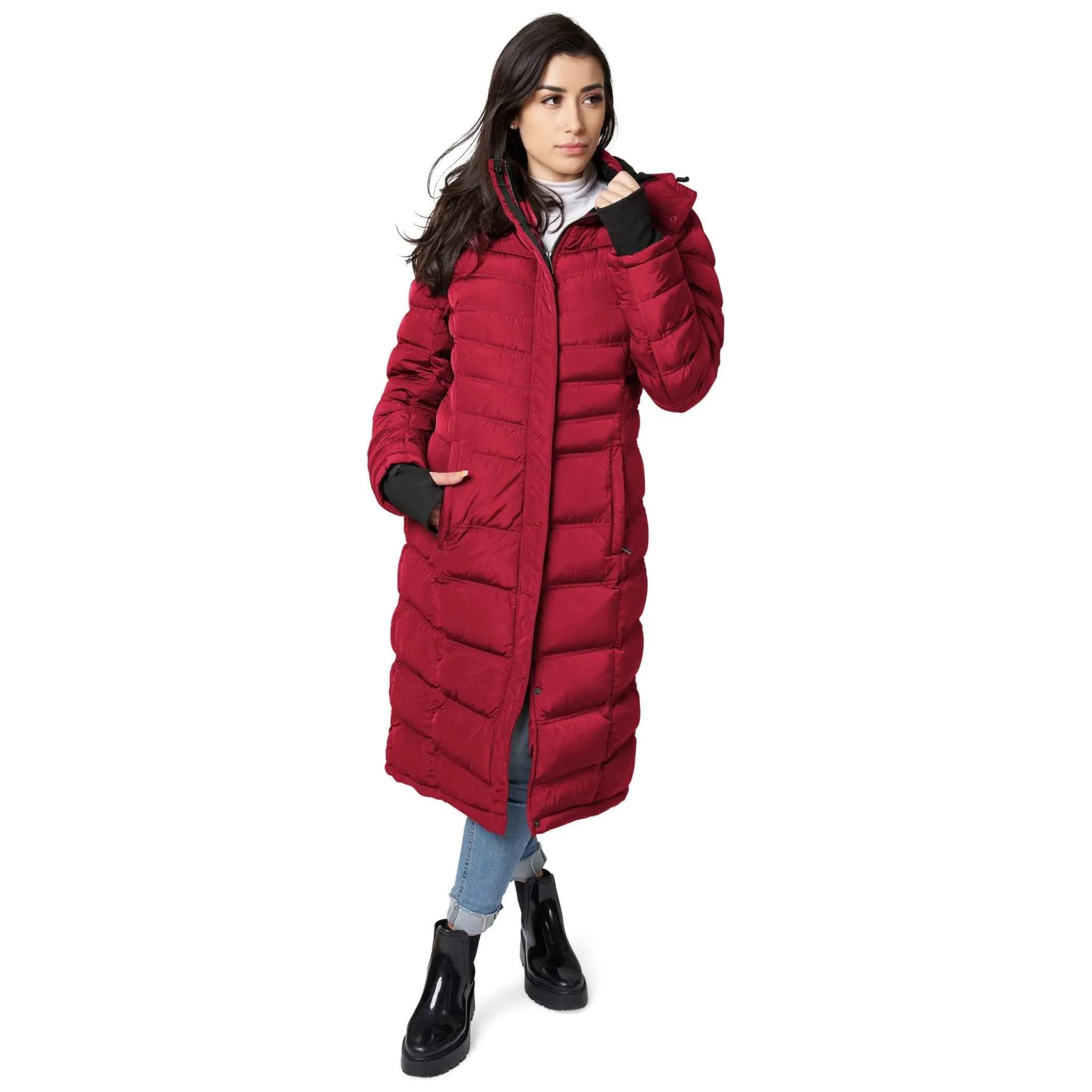 Elora Maxi Puffer: Warm, Vegan Winter Coat (40 Inch)