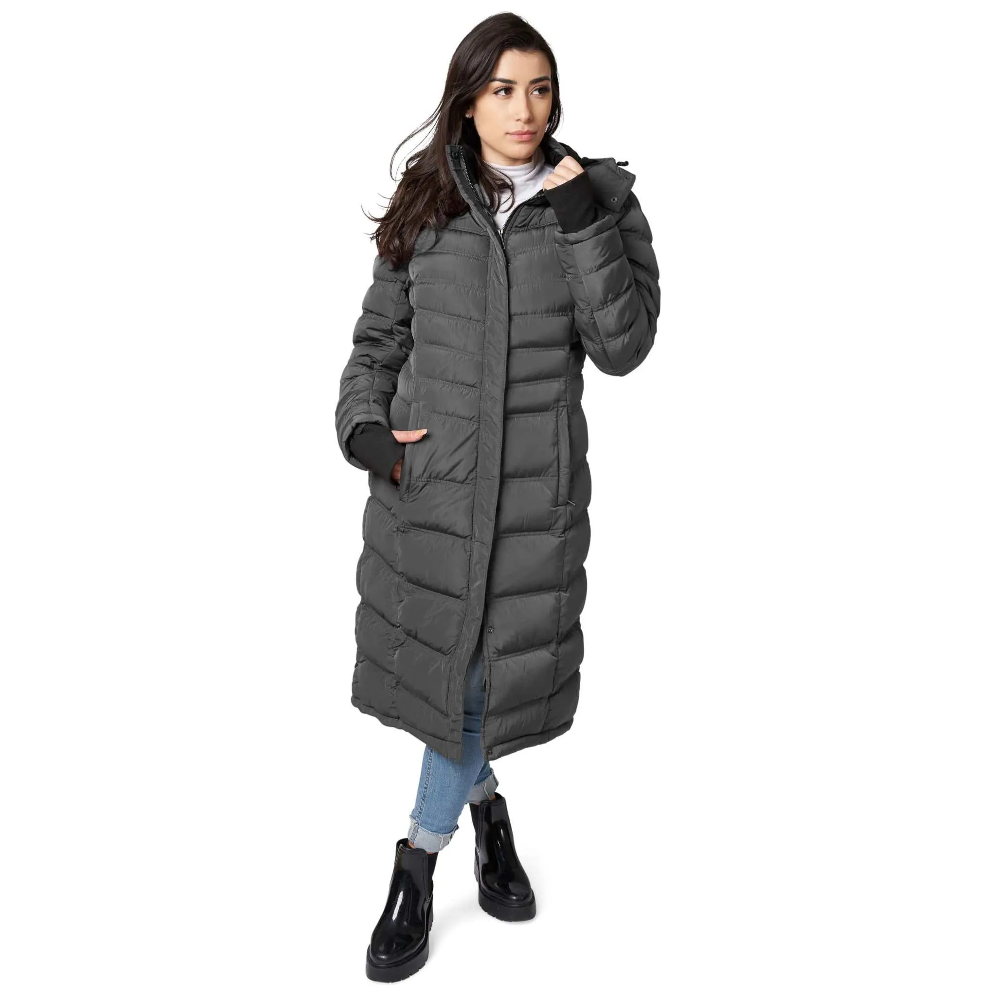 Elora Maxi Puffer: Warm, Vegan Winter Coat (40 Inch)