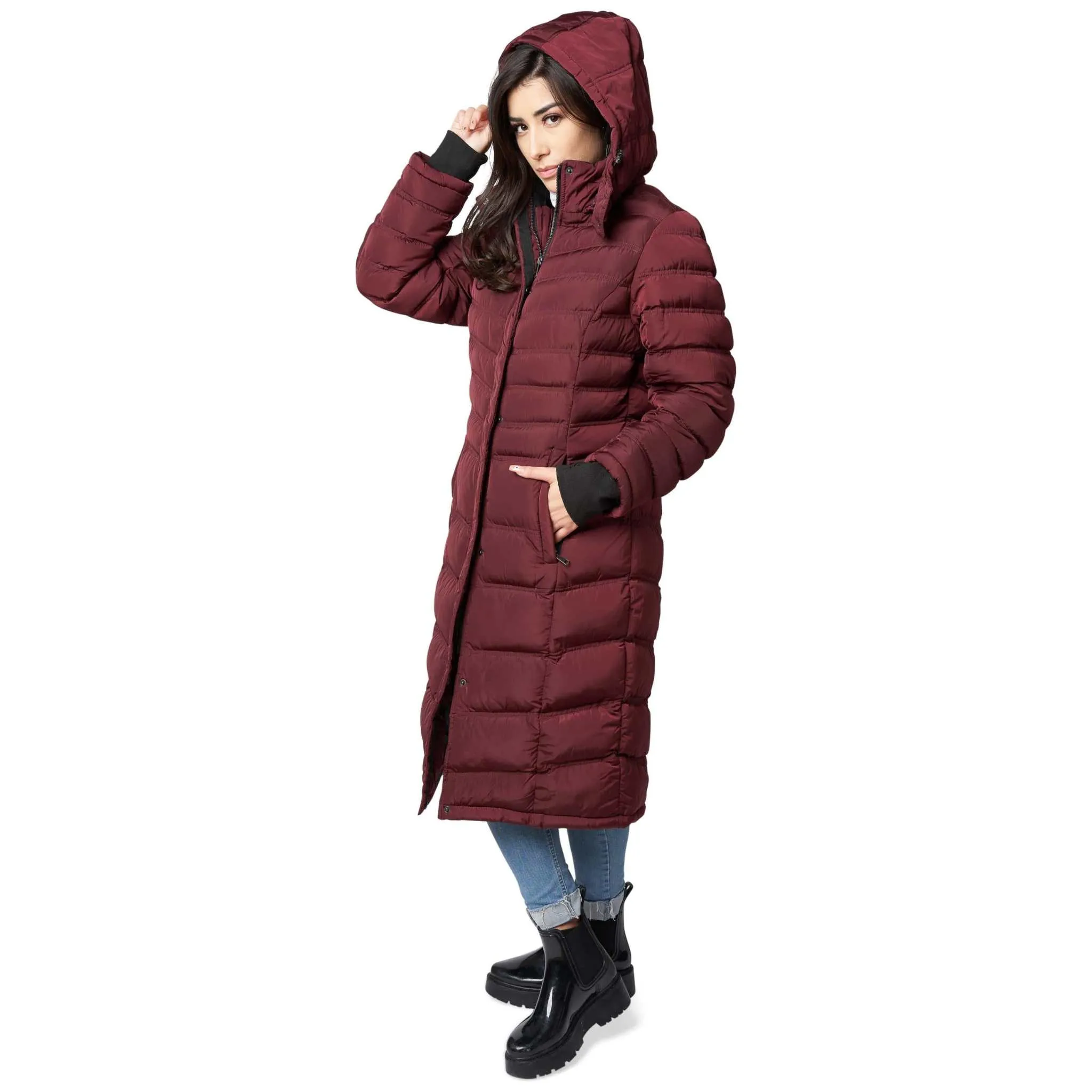 Elora Maxi Puffer: Warm, Vegan Winter Coat (40 Inch)