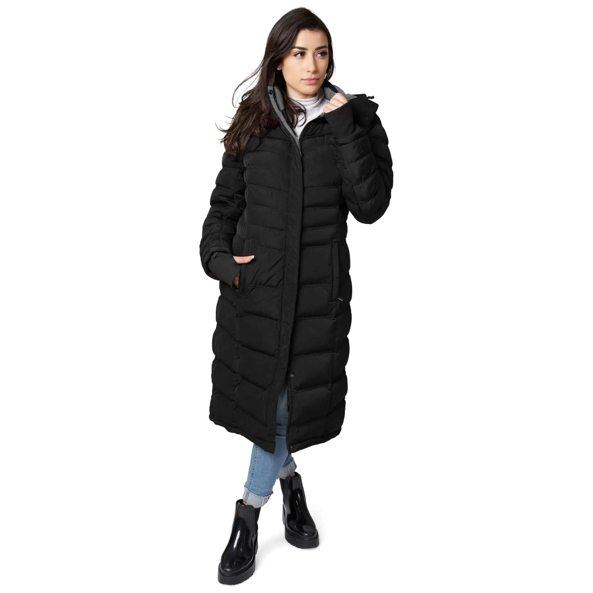 Elora Maxi Puffer: Warm, Vegan Winter Coat (40 Inch)