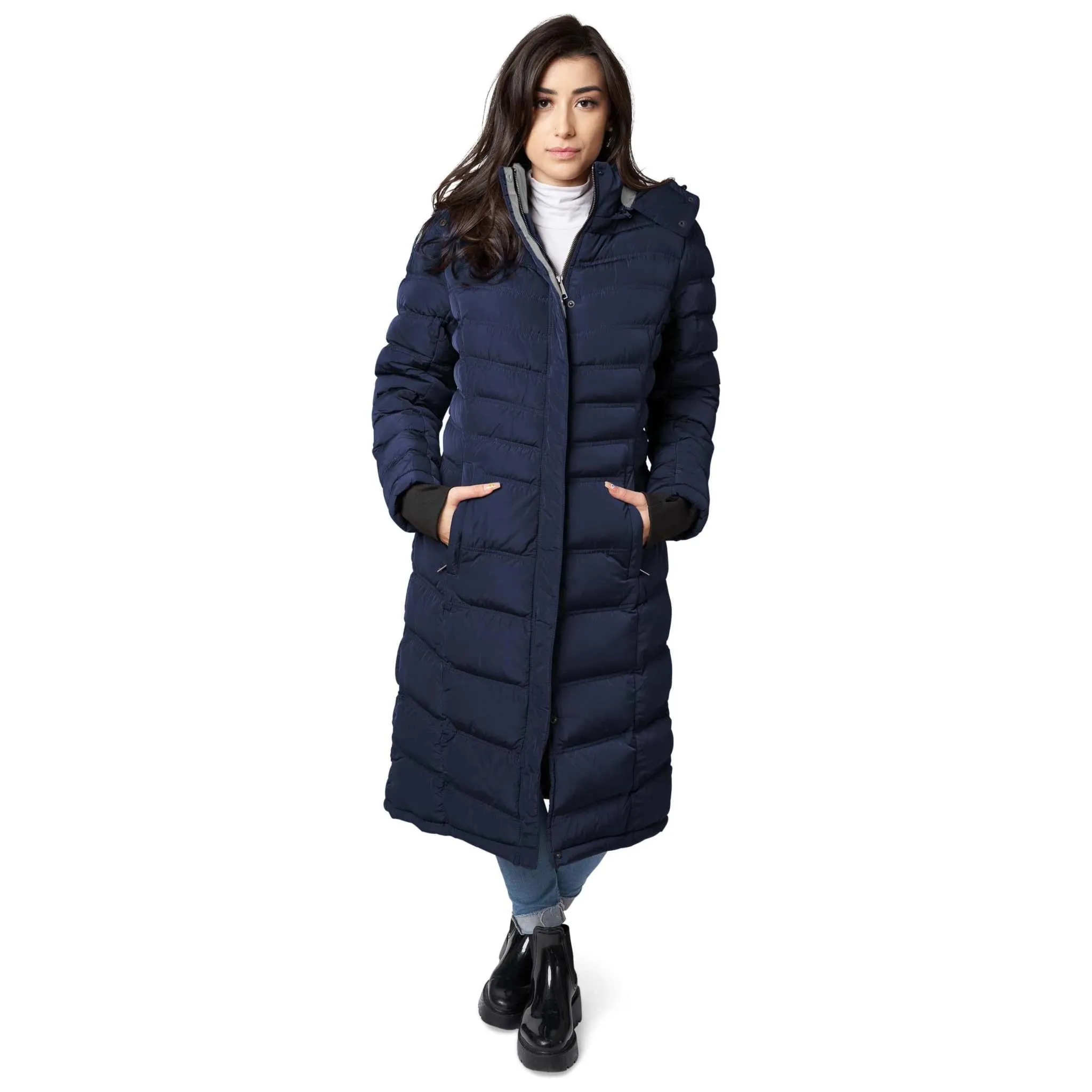 Elora Maxi Puffer: Warm, Vegan Winter Coat (40 Inch)